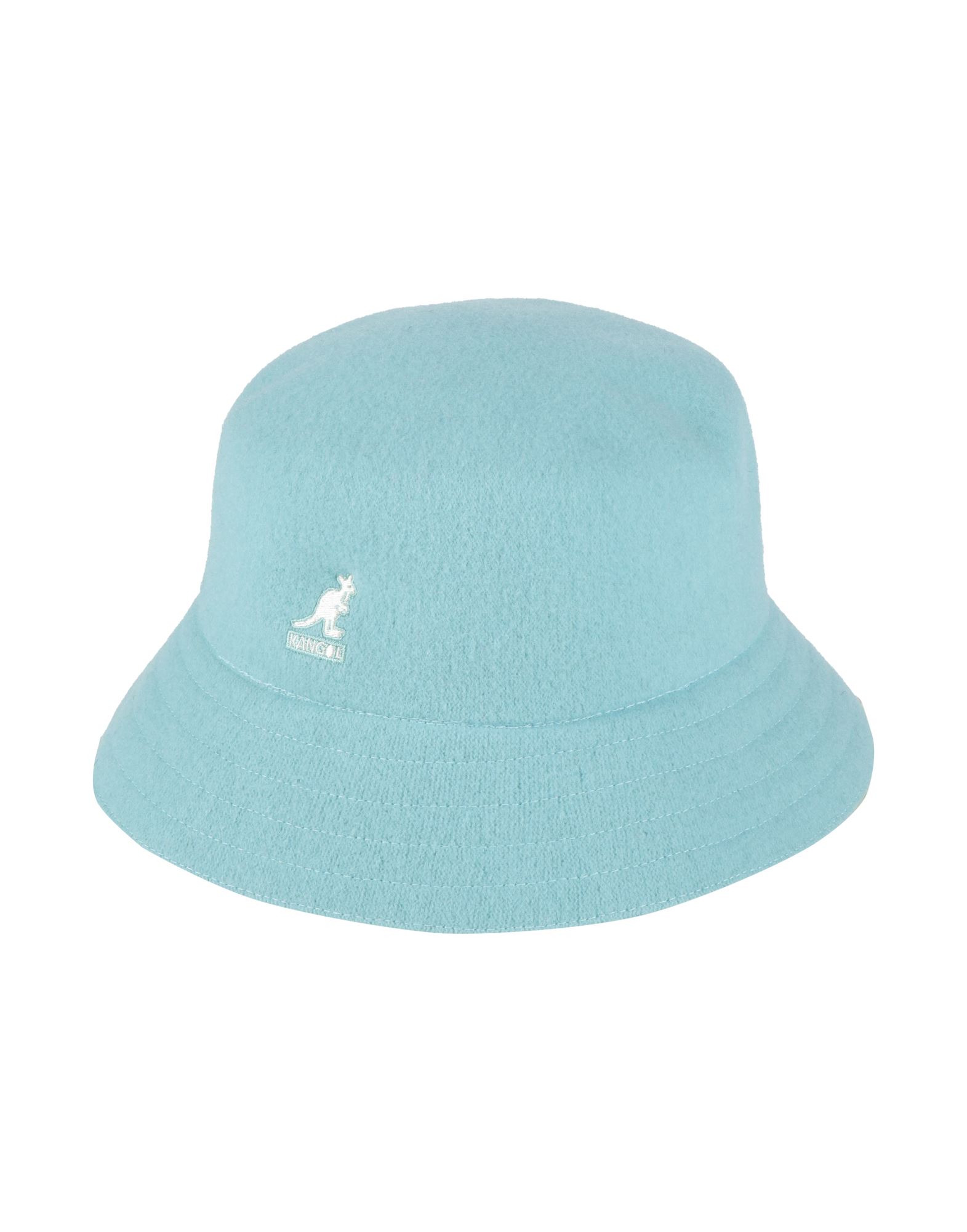 버킷 햇, 보일드 울, 솔리드 컬러, 브랜드 로고. 이미지