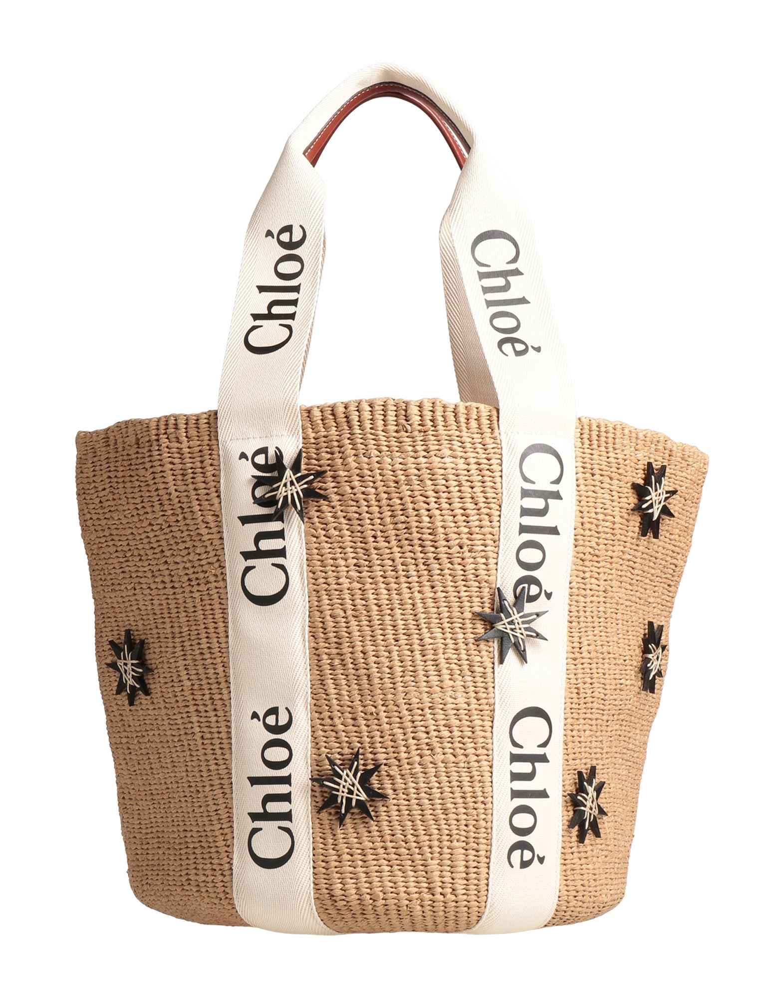 버킷백, 라피아, 장식 디테일 솔리드 컬러, 장식 효과, 가죽 인서트, 안감없음, 더블 핸들, 미디엄 스타일, 동물성 비섬유 자재 함유, 바다로 떠나는 주말 여행이나 휴가를 위한 세련되고 편안한 스타일. 이미지