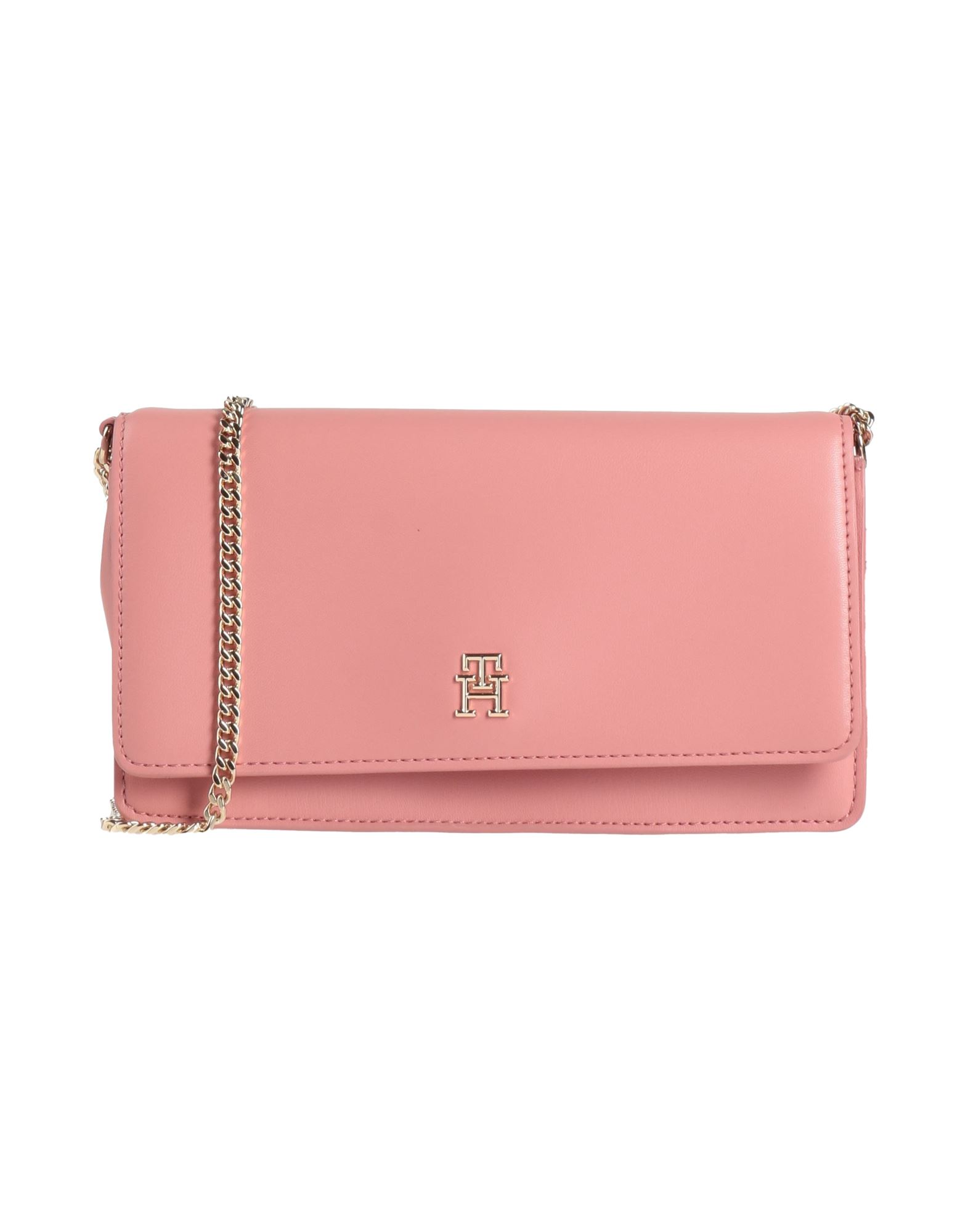 미디엄 스타일, 인조가죽, 브랜드 로고, 솔리드 컬러, 클래스프 클로져, 안감있음, 내부 지퍼 포켓, 메탈 스트랩, 플랩백. 이미지