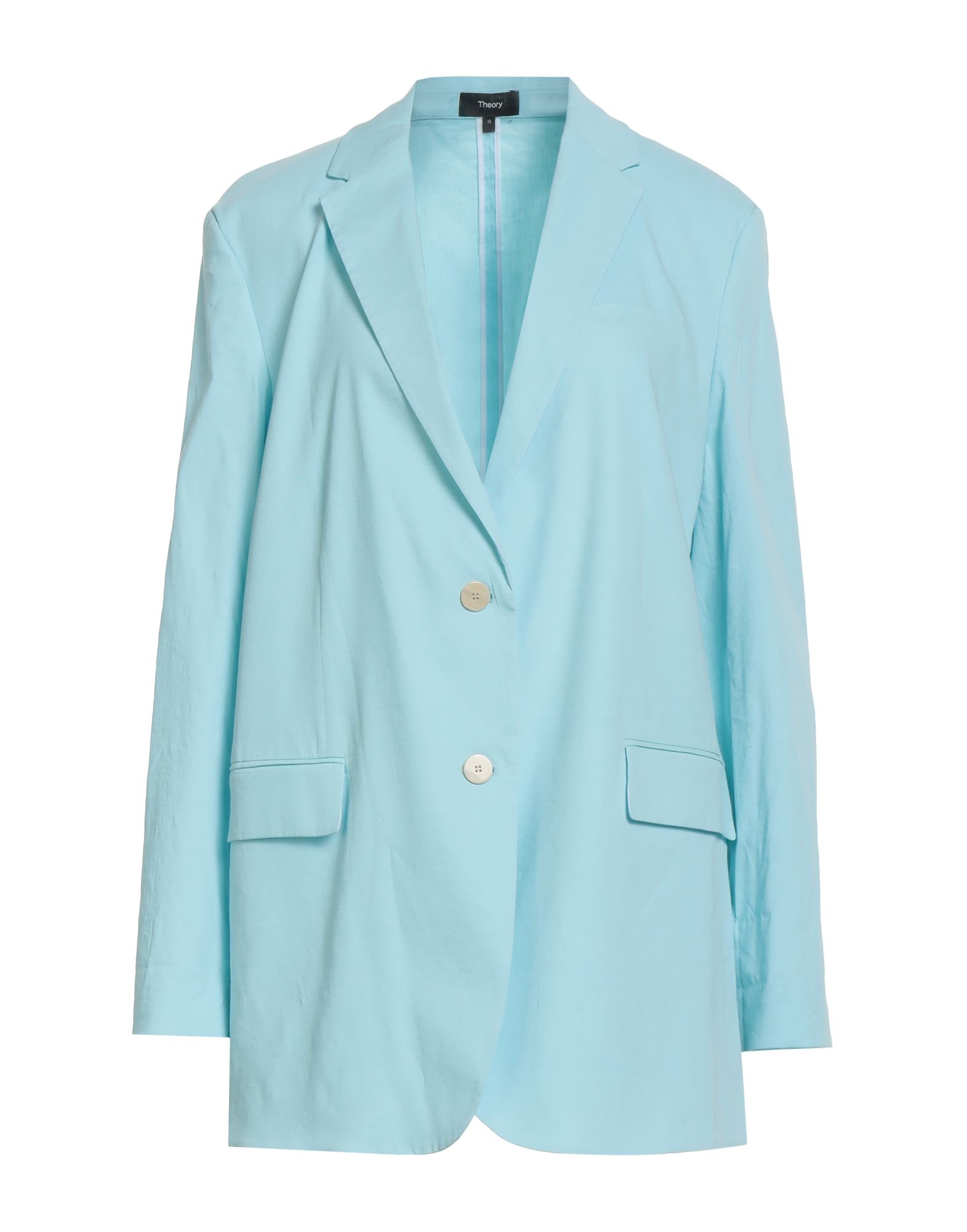 싱글 브레스티드 블레이저, 우븐, 스트레치 패브릭, 솔리드 컬러, 장식 부착 없음, 라펠, 롱 슬리브, 부분적으로 안감 처리한 내부, 멀티 포켓, 더블 백 슬릿, 드라이클리닝, 표백 금지, 건조기 사용불가. 이미지