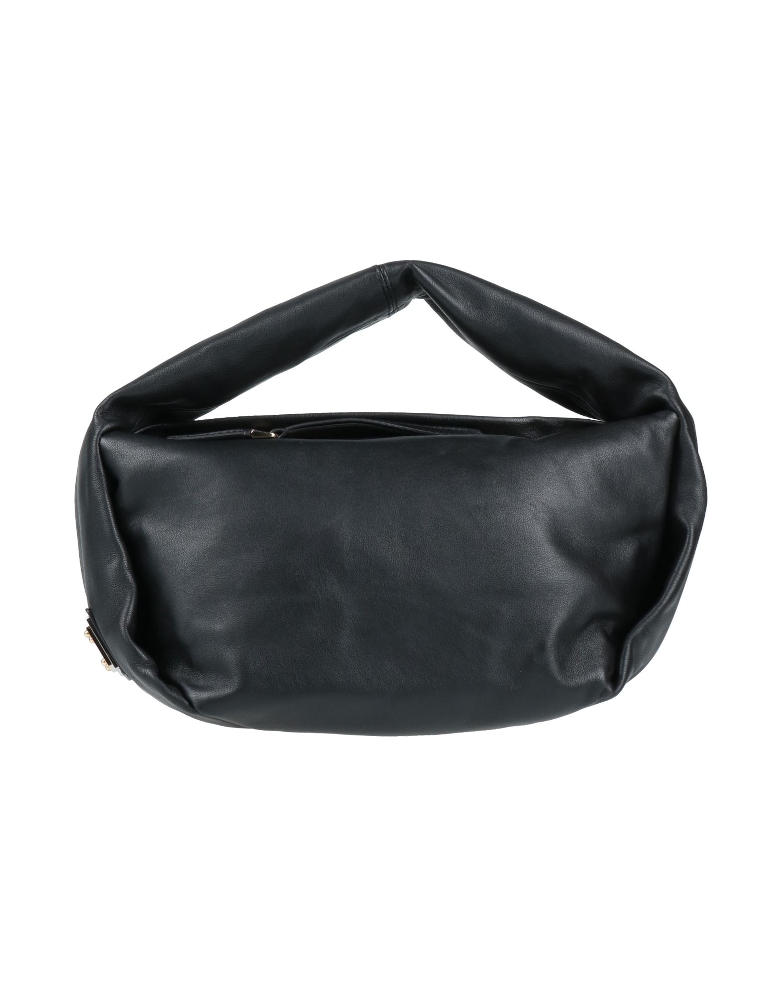 라지, 가죽, 브랜드 로고, 솔리드 컬러, 안감있음, 지퍼 클로저, 싱글 핸들, 데이타임, 동물성 비섬유 자재 함유, 호보백. 이미지