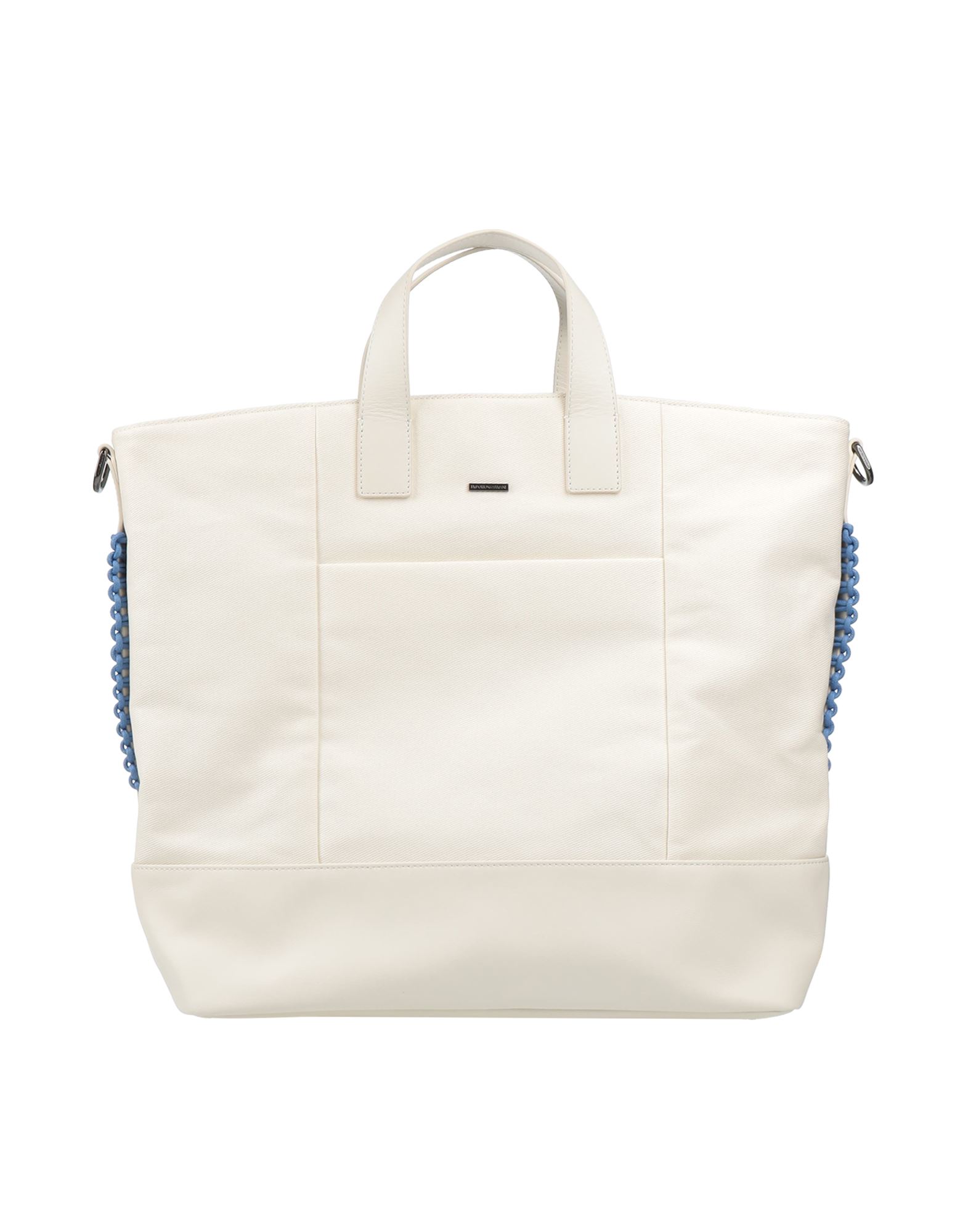 토트백, 우븐, 가죽, 솔리드 컬러, 브랜드 로고, 지퍼 여밈, 안감있음, 싱글 핸들, 탈착가능 숄더 스트랩, 맥시 스타일, 동물성 비섬유 자재 함유. 이미지