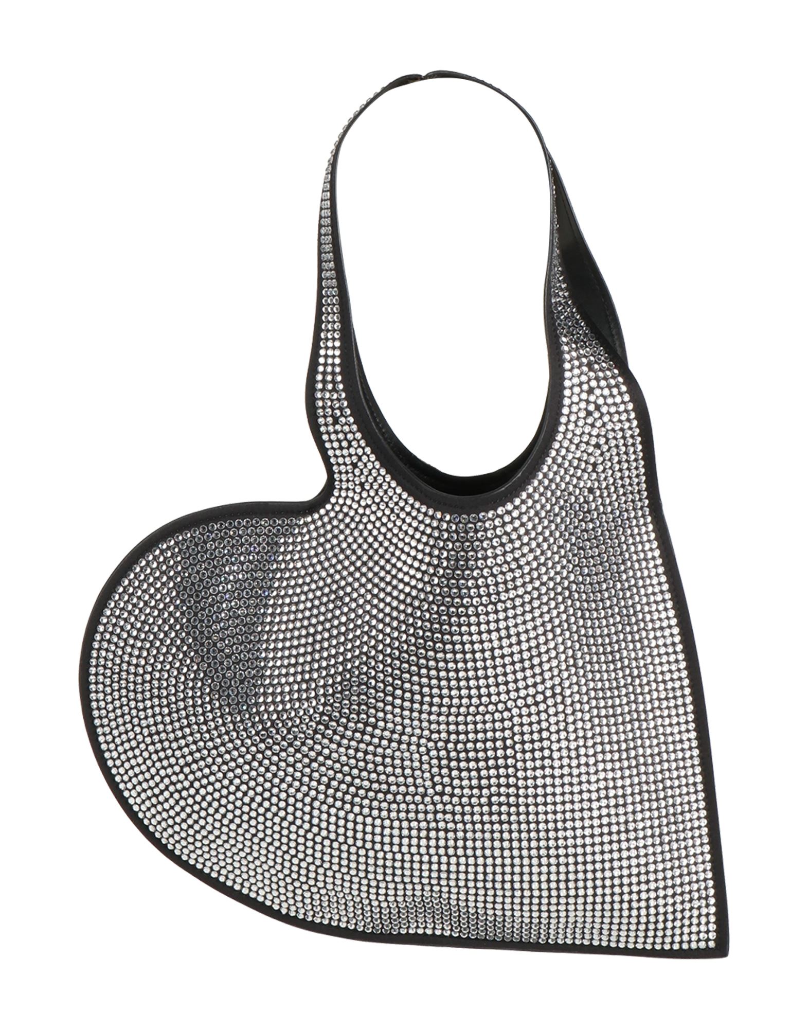 핸드백, 가죽, 장식 디테일 솔리드 컬러, 크리스탈, 가죽 소재의 내부, 더블 핸들, 맥시 스타일, 동물성 비섬유 자재 함유, 파티나 이벤트에 화려함을 더해주는 디자인. 이미지