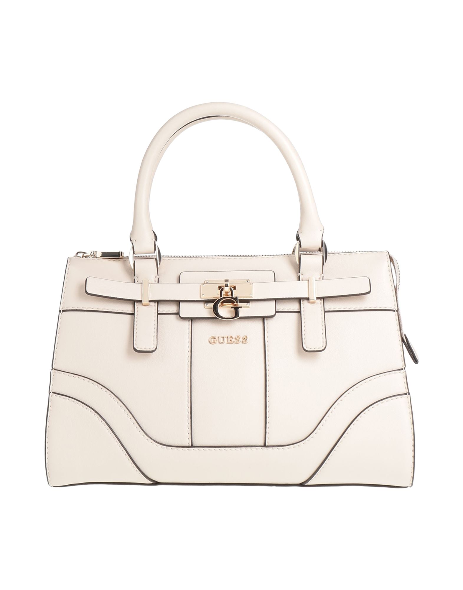 토트백, 인조가죽, 솔리드 컬러, 브랜드 로고, 지퍼 여밈, 안감있음, 더블 핸들, 미디엄 스타일. 이미지