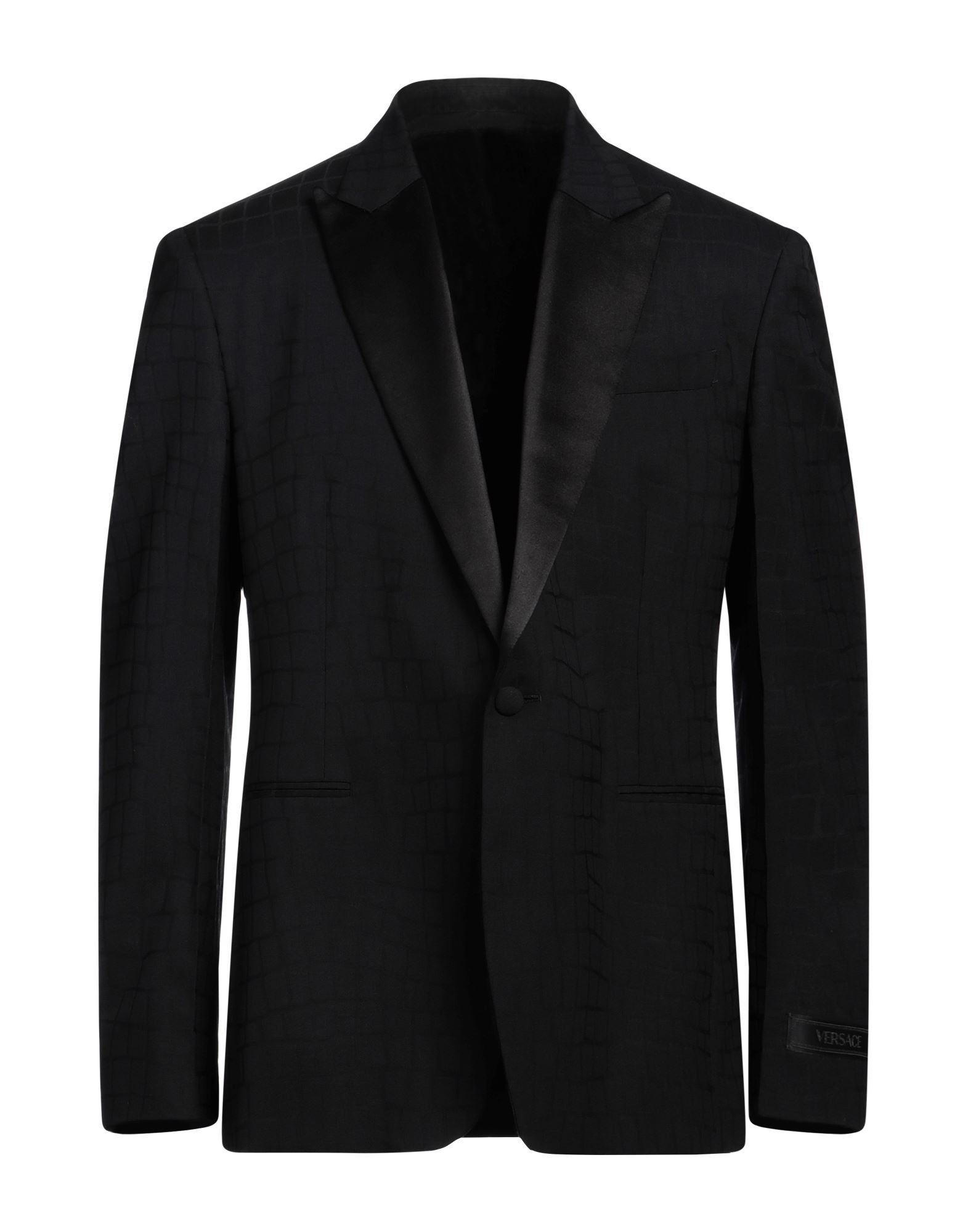 자카드, 울, 장식 부착 없음, 랩 스타일, 솔리드 컬러, 라펠, 롱 슬리브, 안감있음, 1 버튼, 웰트 포켓, 백 슬릿, 드라이클리닝, 표백 금지, 건조기 사용불가, 싱글 브레스티드 블레이저. 이미지