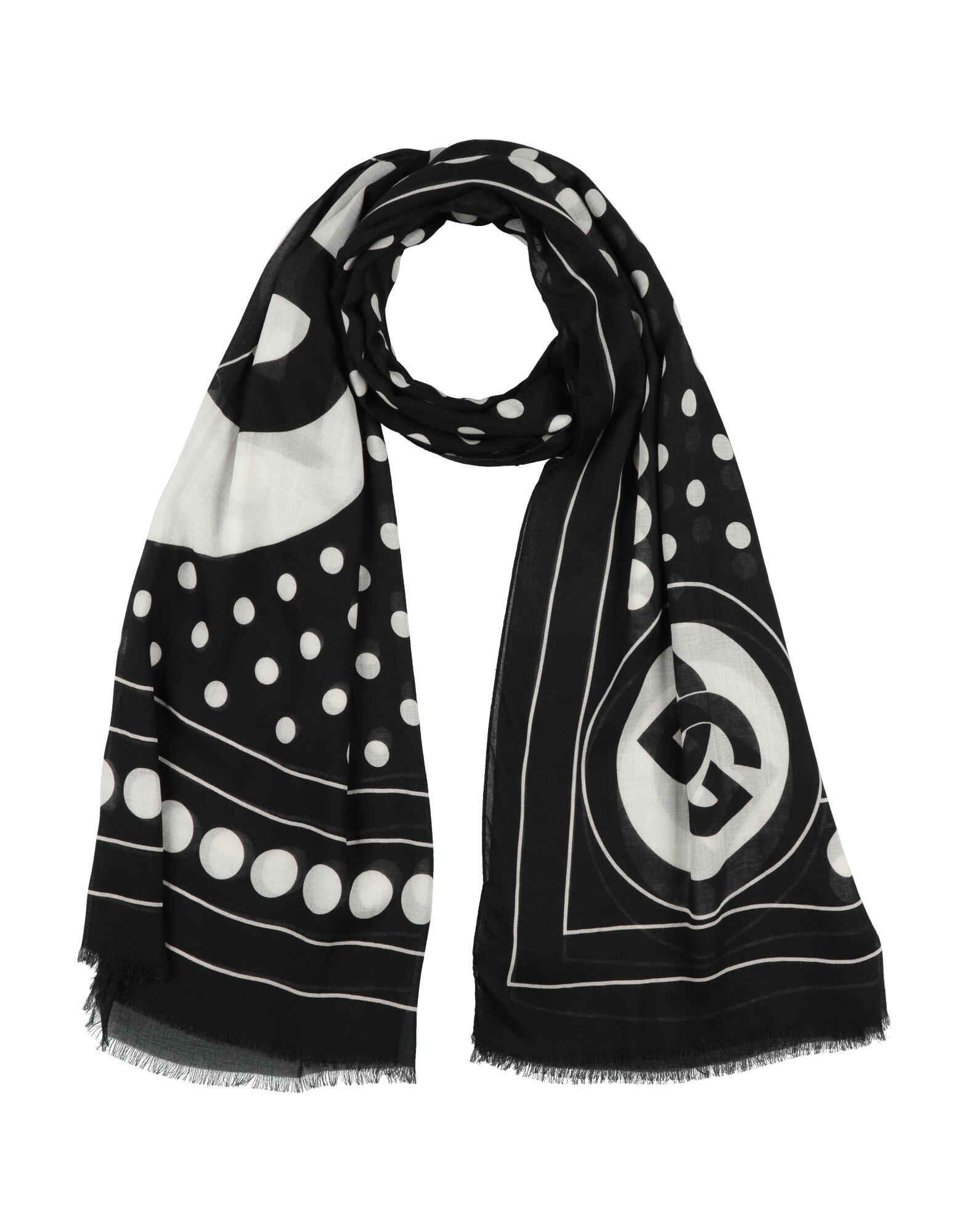 스톨, 트윌, 폴카도트, 브랜드 로고, 드라이클리닝, 표백 금지, 건조기 사용불가. 이미지