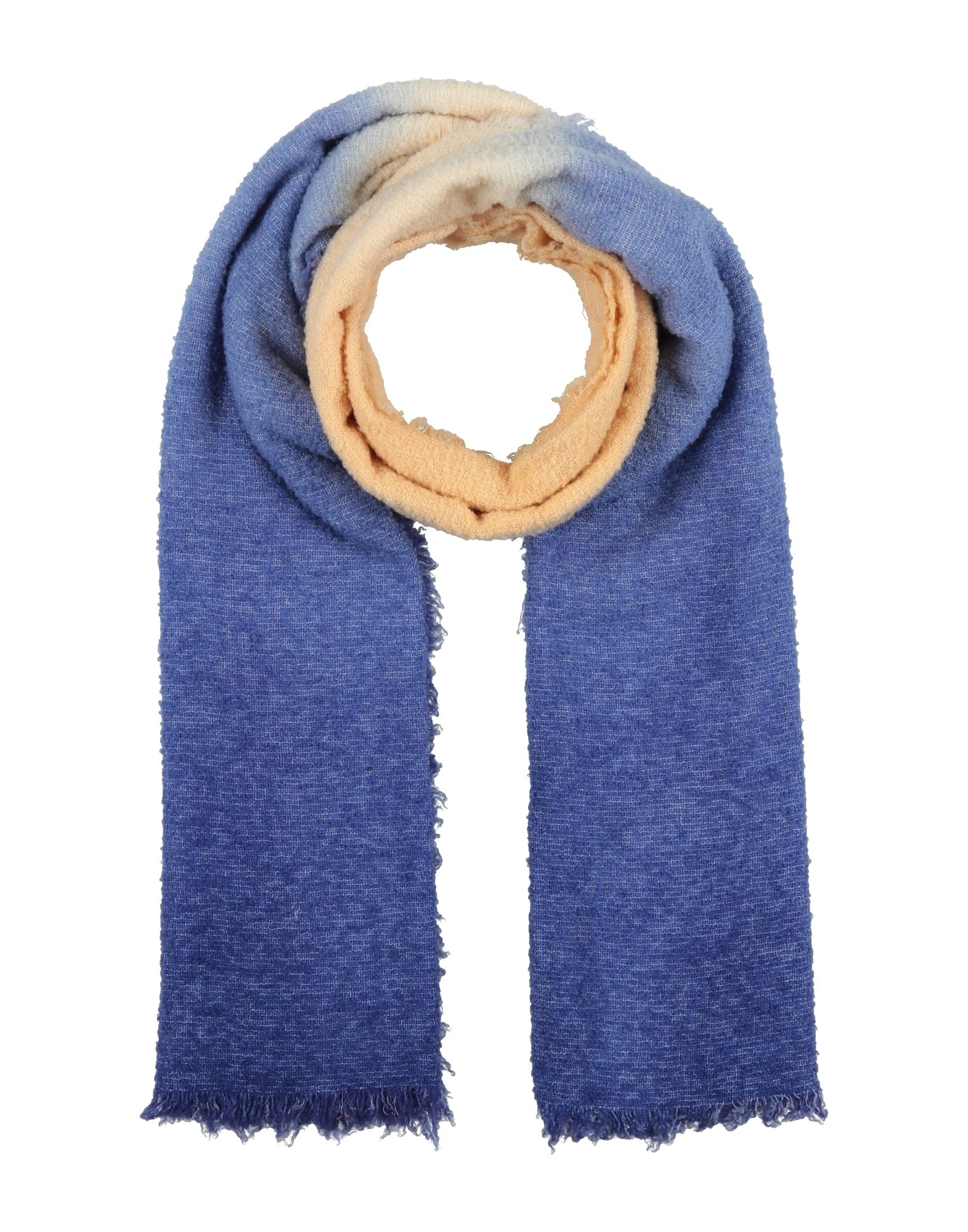 스카프 & 머플러, 니트 소재, 라이트웨이트 니트, 멀티컬러 패턴, 프린지, 드라이클리닝, 표백 금지, 건조기 사용불가. 이미지