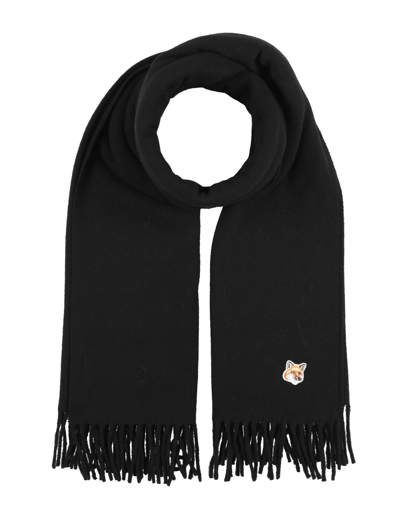 스카프 & 머플러, 울, 솔리드 컬러, 프린지, 자수 로고 장식, 드라이클리닝, 표백 금지, 건조기 사용불가. 이미지