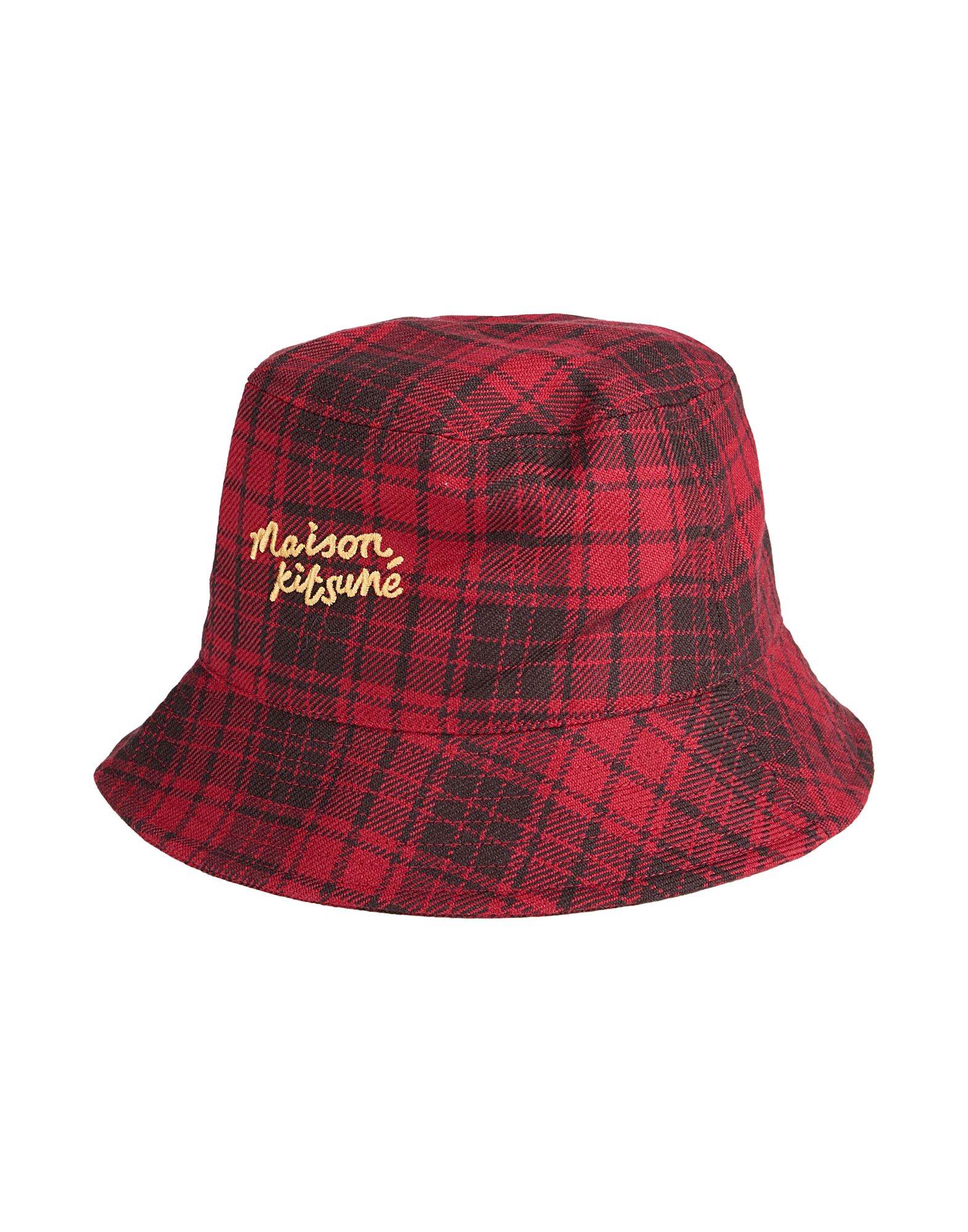 버킷 햇, 울, 플란넬, 타탄체크, 자수 로고 장식, 미디움 브림, 안감있음, 물세탁 불가, 표백 금지, 건조기 사용불가, 다림질 금지. 이미지