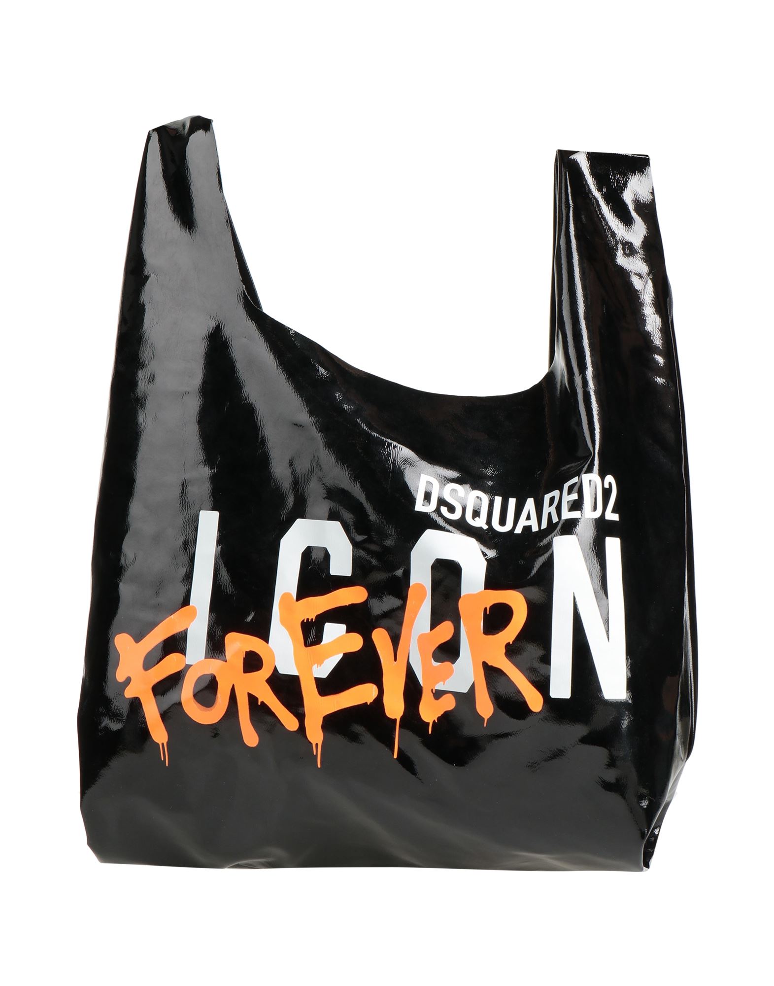 쇼퍼백, 인조가죽, 페이턴트 효과, 프린트 디테일 솔리드 컬러, 브랜드 로고, 안감없음, 더블 핸들, 맥시 스타일. 이미지