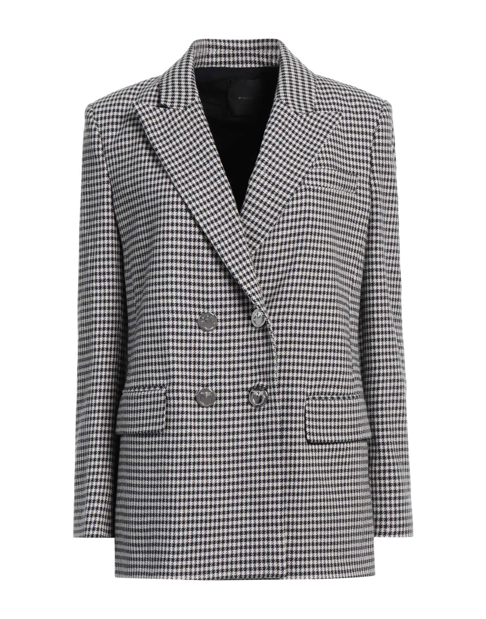 우븐, 장식 부착 없음, 하운드투스, 라펠, 더블브레스티드, 롱 슬리브, 부분적으로 안감 처리한 내부, 버튼 여밈, 포켓 없음, 더블브레스티드 자켓. 이미지