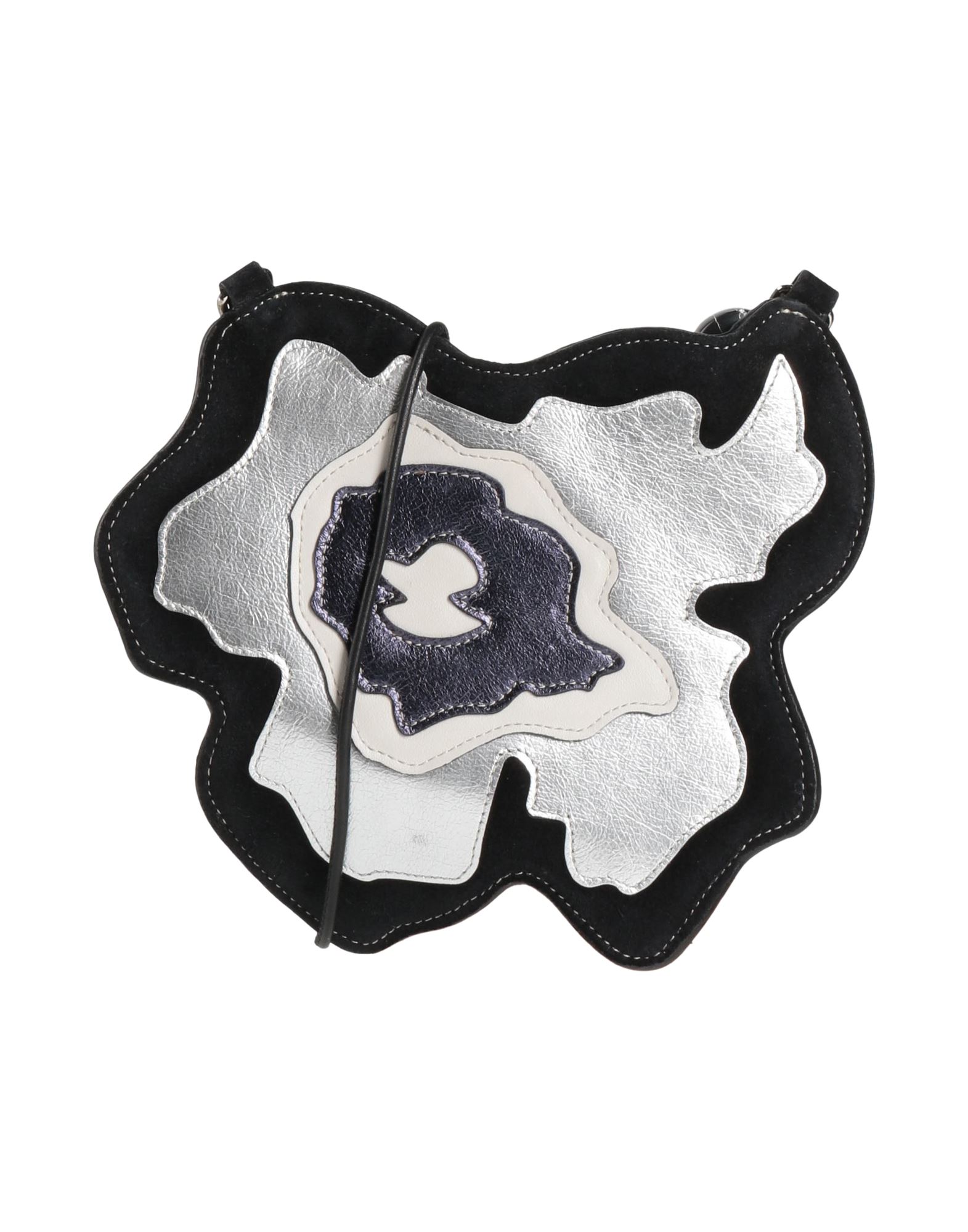 크로스바디백, 주트 솔, 메탈릭 효과, 멀티컬러 패턴, 브랜드 로고, 스냅버튼 여밈, 가죽 소재의 내부, 조절가능 숄더 스트랩, 스몰 스타일, 동물성 비섬유 자재 함유. 이미지