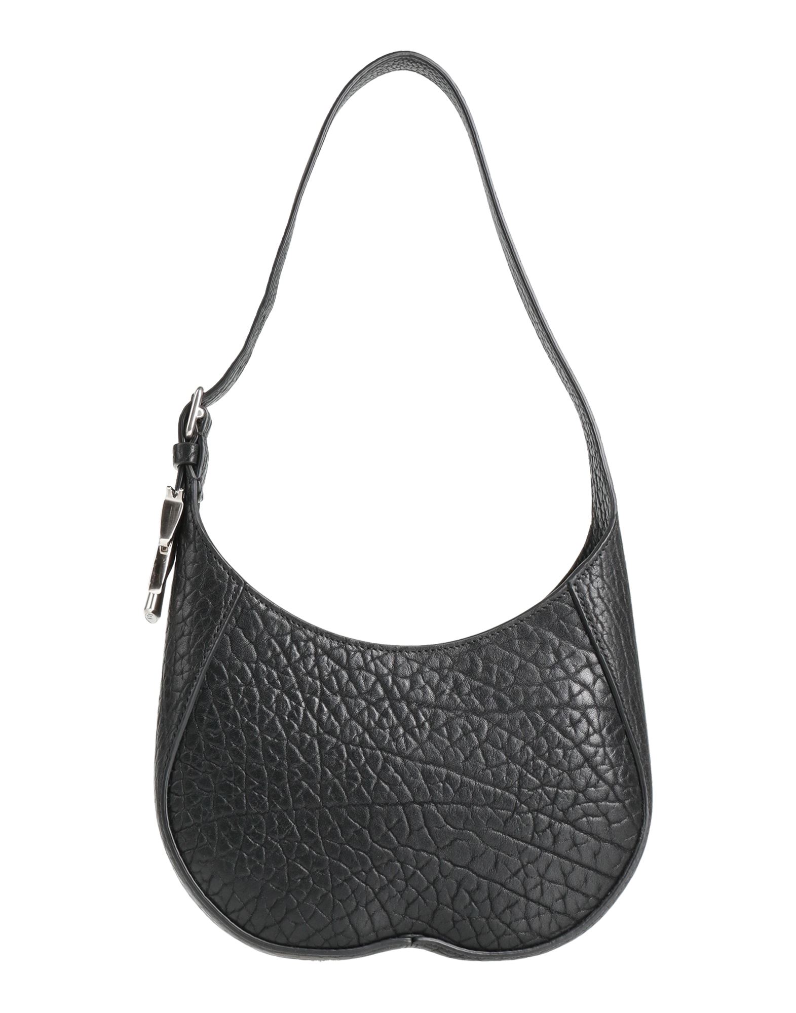 호보백, 페블 효과 가죽, 솔리드 컬러, 장식 부착 없음, 지퍼 여밈, 가죽 소재의 내부, 조절가능 숄더 스트랩, 미디엄 스타일, 동물성 비섬유 자재 함유. 이미지