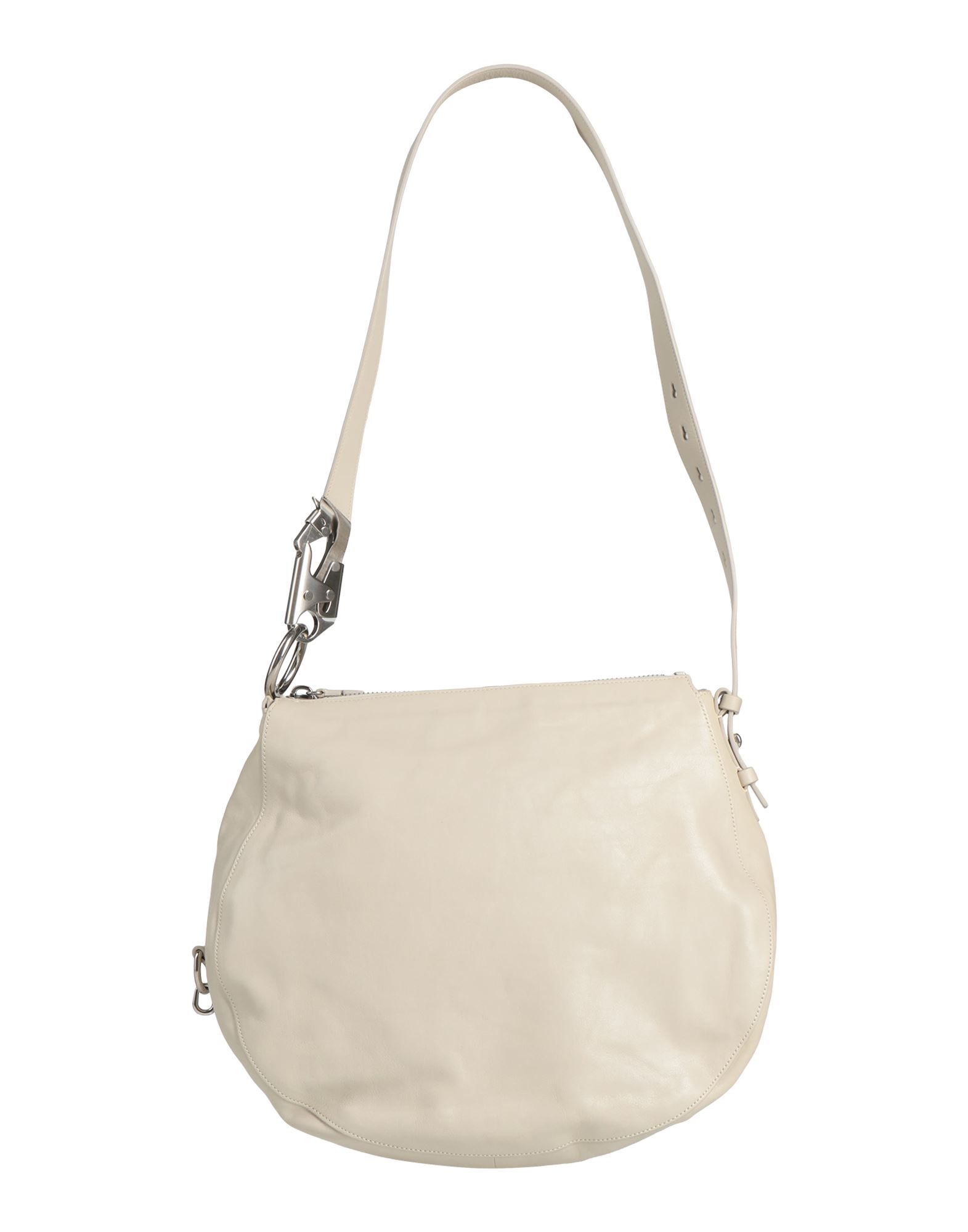 숄더백, 가죽, 솔리드 컬러, 장식 부착 없음, 지퍼 여밈, 가죽 소재의 내부, 내부 포켓, 싱글 핸들, 미디엄 스타일, 동물성 비섬유 자재 함유. 이미지