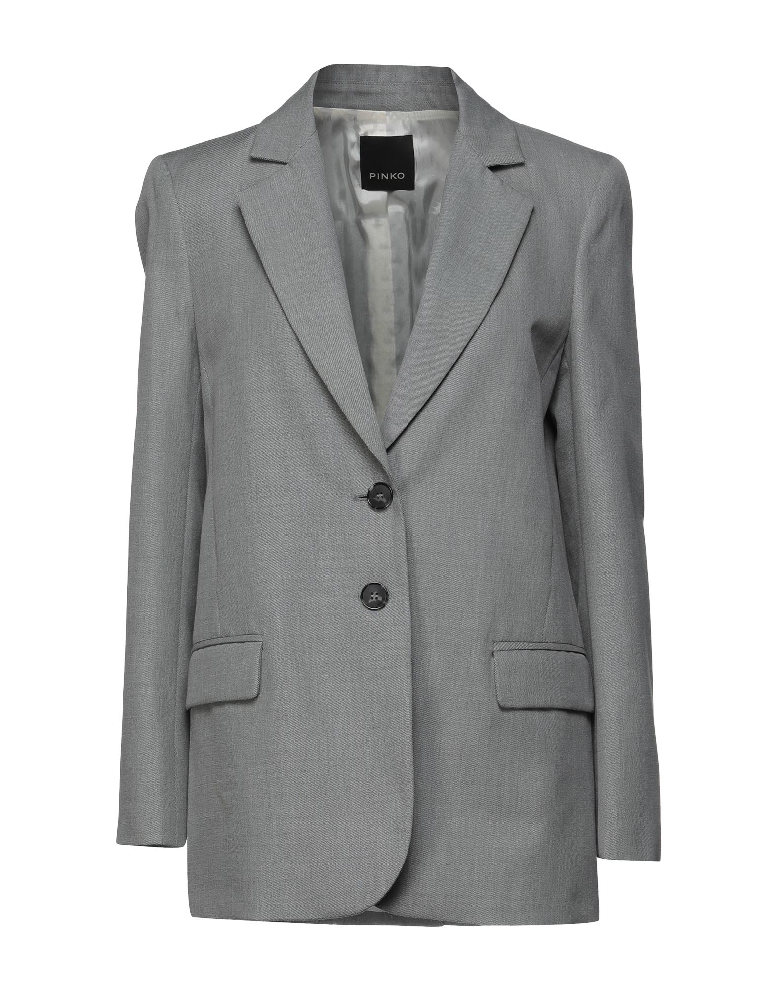 평직, 브랜드 로고, 솔리드 컬러, 싱글브레스티드, 라펠, 롱 슬리브, 안감있음, 2 버튼, 멀티 포켓. 이미지