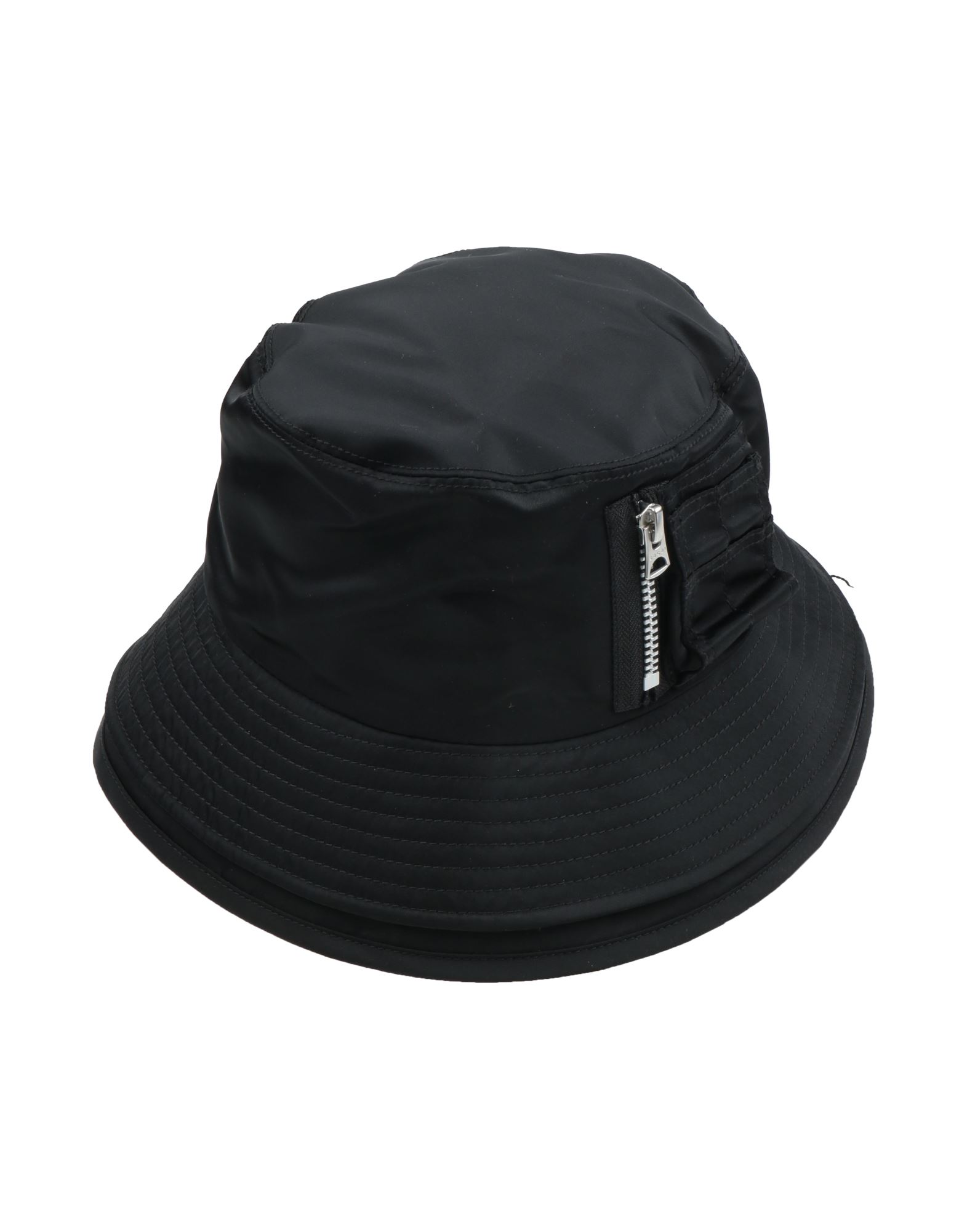 버킷 햇, 새틴, 솔리드 컬러, 자수 로고 장식, 미디움 브림. 이미지