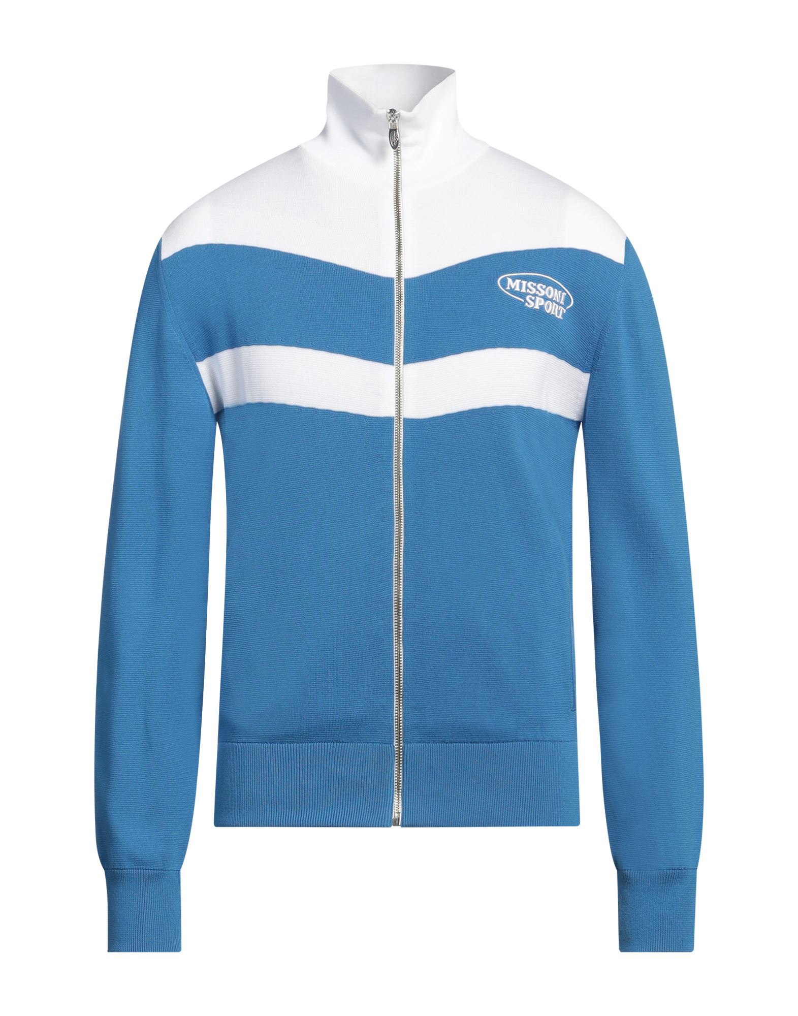 니트 소재, 라이트웨이트 니트, 스트라이프, 브랜드 로고, 롱 슬리브, 지퍼 여밈, 멀티 포켓, 드라이클리닝, 표백 금지, 건조기 사용불가, 이 브랜드는 사이즈가 크게 나옵니다. 이미지