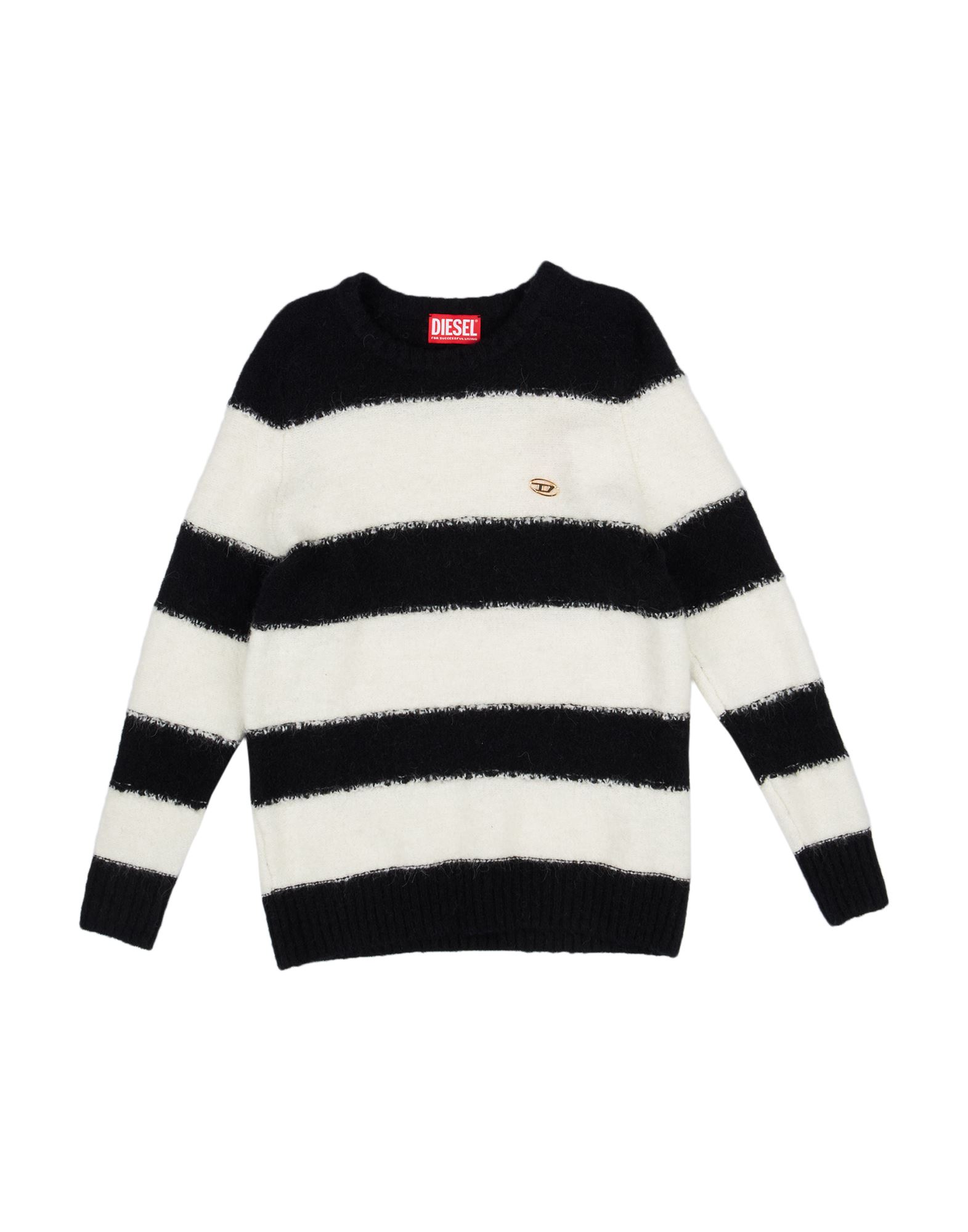 니트 소재, 라이트웨이트 니트, 브랜드 로고, 스트라이프, 라운드 네크라인, 롱 슬리브, 포켓 없음, 스트레치, 손세탁, 드라이클리닝 금지, 표백 금지, 건조기 사용불가, 최대 110degreec 다림질. 이미지