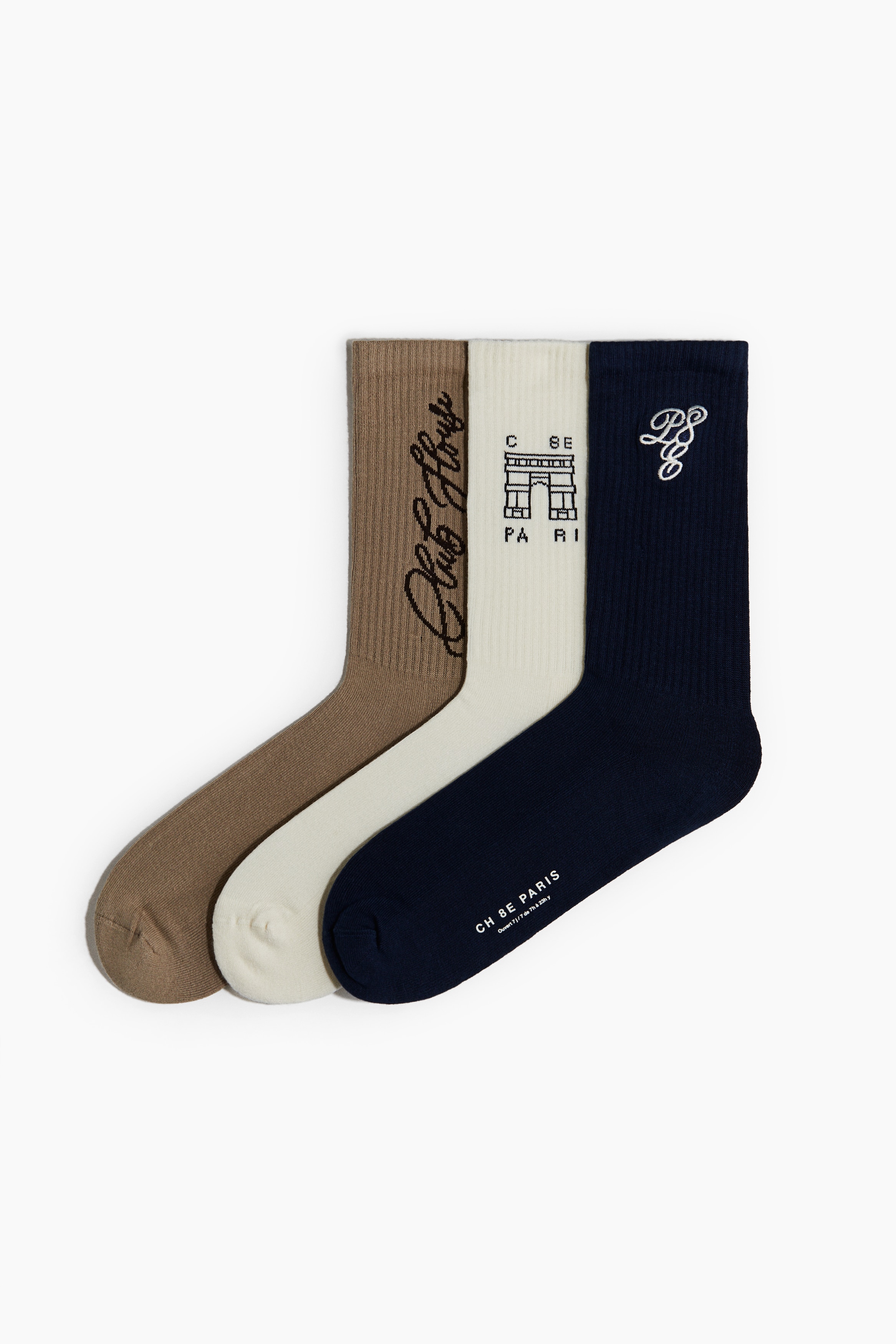 Socks in a soft, fine-knit cotton blend with elasticated tops. 이미지