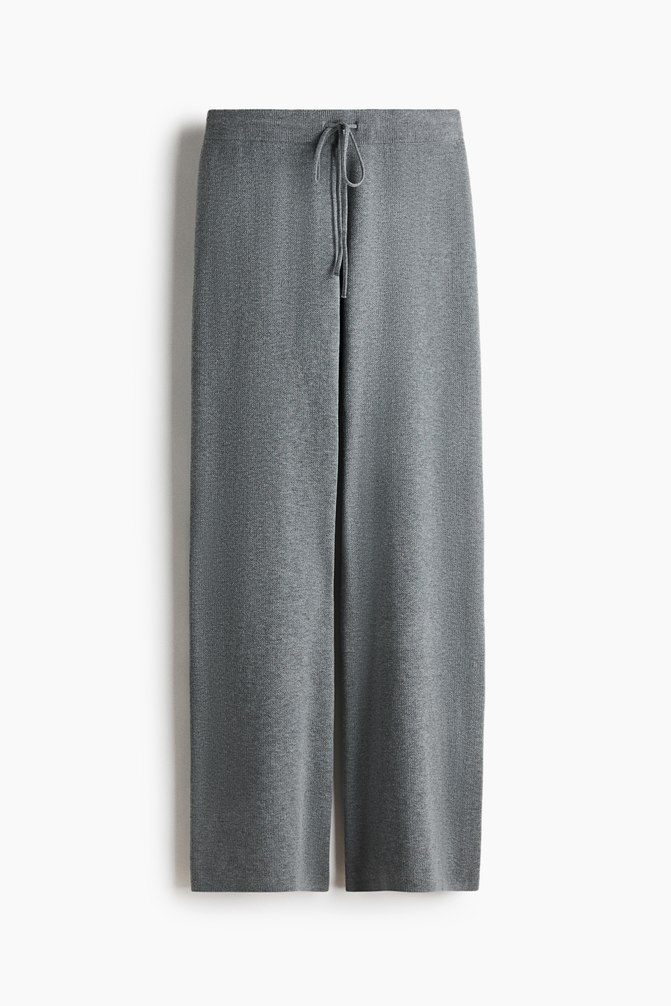 Straight-leg trousers in a soft knit containing some wool featuring a high waist with concealed elastication and a narrow drawstring waist. 이미지1