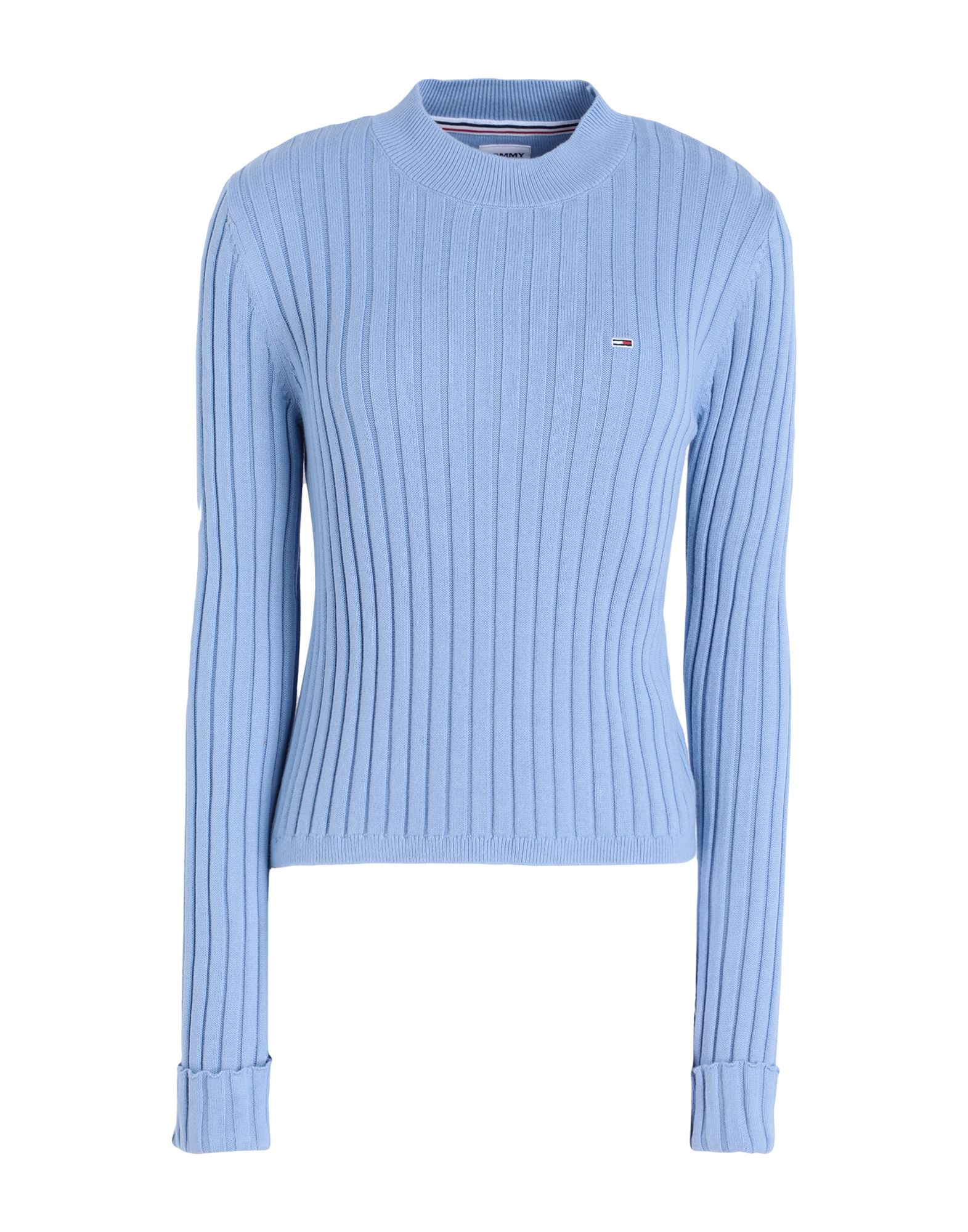 니트 소재, 리브(rib) 조직, 라이트웨이트 니트, 브랜드 로고, 솔리드 컬러, 라운드 네크라인, 롱 슬리브, 포켓 없음. 이미지