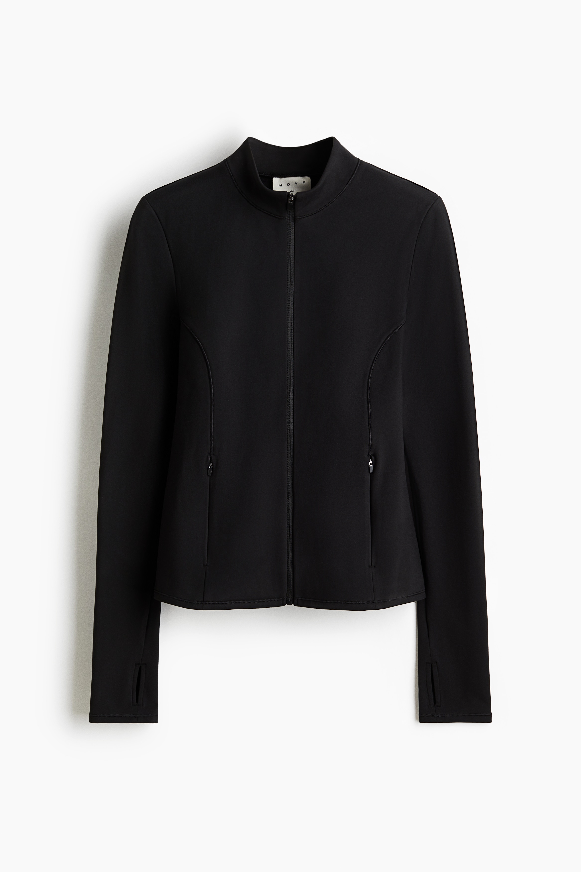 부드러움과 편안함의 극치를 선사하며 실루엣을 살려 서포트해주는 SoftMove™, 수분을 빠르게 흡수하는 DryMove™ 기술을 적용한 기능성 소재와 보온성 플리스 소재가 믹스된 스포츠 재킷. 슬림핏. 하이넥. 앞면 지퍼 클로징. 옆면 히든 지퍼 포켓. 매우 긴 소매. 소맷단에 엄지손가락 구멍이 있음. 이미지