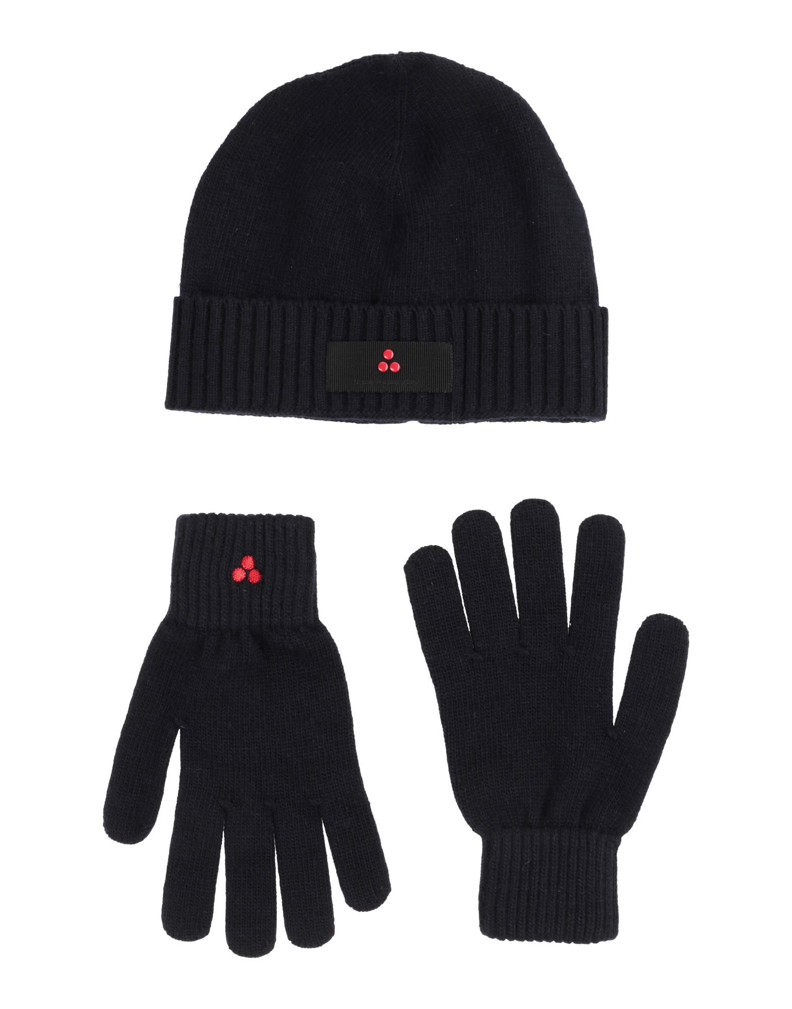 모자 세트, 니트 소재, 라이트웨이트 니트, 솔리드 컬러, 자수 로고 장식, 2피스 세트. 이미지