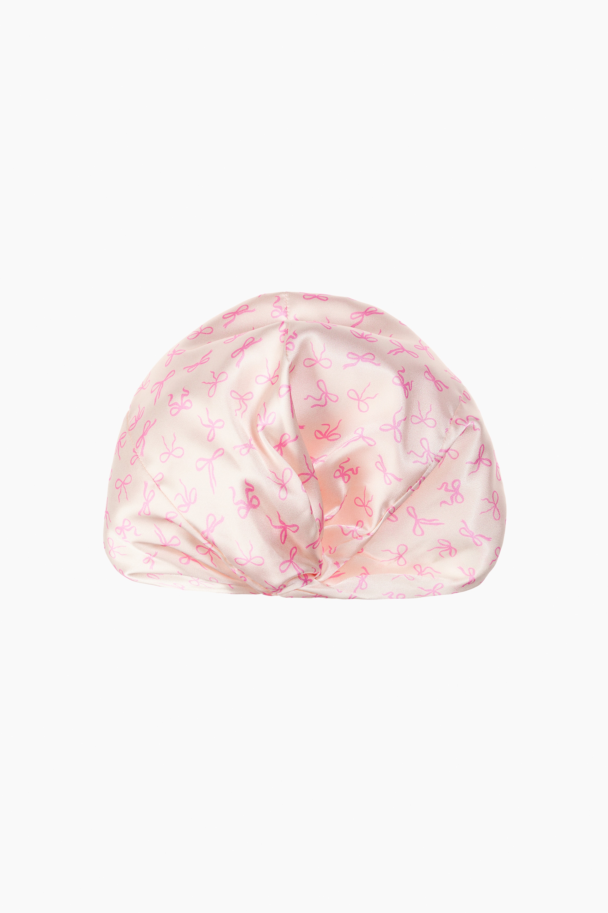 귀여운 프린트 패턴이 있는 헤어 보닛 햇. 머리카락이 흘러내리지 않게 고정해주며, 마찰과 손상 방지에 도움을 주는 제품. 이미지