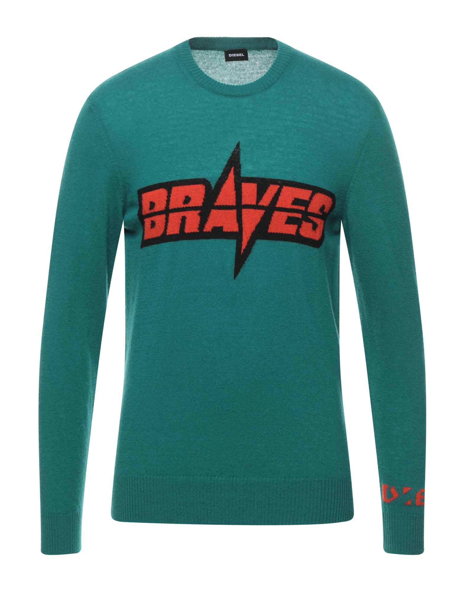 니트 소재, 브랜드 로고, 미디엄웨이트 니트, 라운드 네크라인, 멀티컬러 패턴, 롱 슬리브, 포켓 없음. 이미지