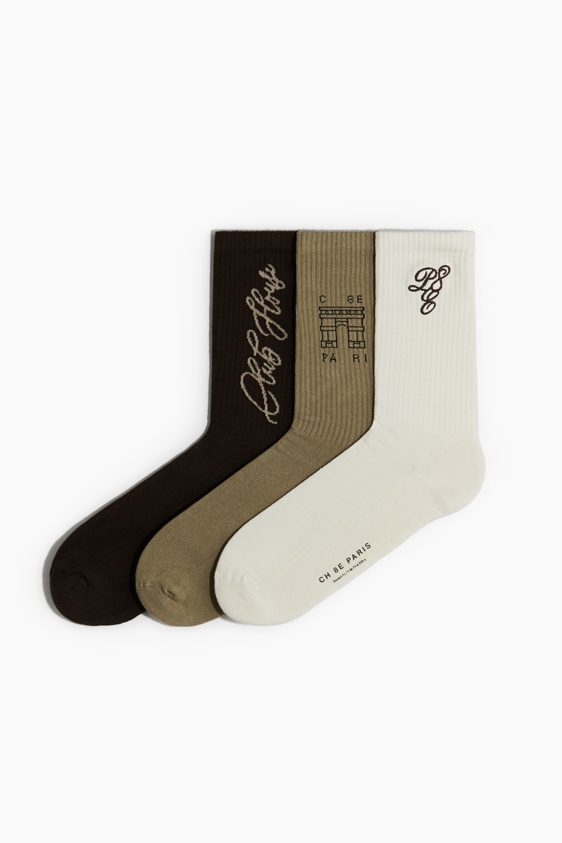 Socks in a soft, fine-knit cotton blend with elasticated tops. 이미지