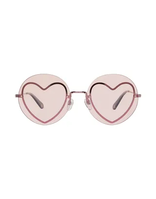 메탈 프레임, 틴티드 렌즈, 기하학 스타일, 솔리드 컬러, 크리스탈, 브랜드 로고, 바다로 떠나는 주말 여행이나 휴가를 위한 세련되고 편안한 스타일. 이미지