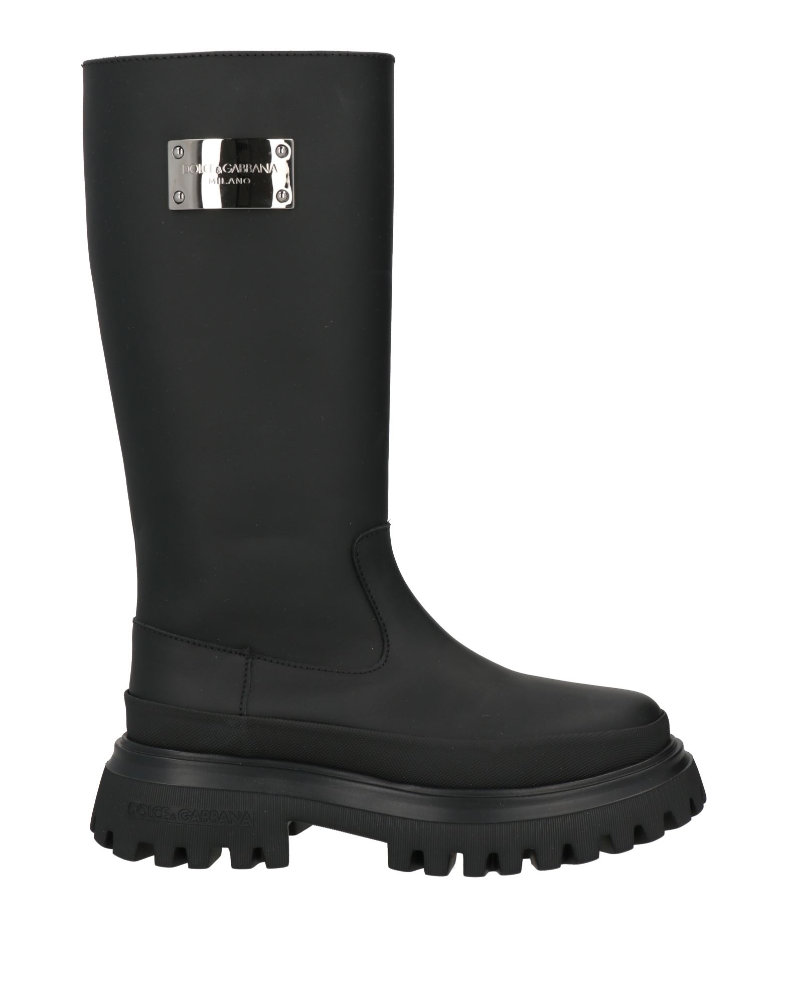 부츠, 가죽, 장식 디테일 솔리드 컬러, 브랜드 로고, 가죽 소재의 내부, 지퍼 여밈, 라운드 토, 스퀘어 힐, 고무 밑창, 동물성 비섬유 자재 함유. 이미지1