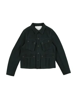 가죽, 솔리드 컬러, 장식 부착 없음, 클래식 칼라, 롱 슬리브, 안감있음, 스냅버튼 여밈, 플랩 포켓, 포켓 2개, 동물성 비섬유 자재 함유, 드라이클리닝 금지, 표백 금지, 건조기 사용불가, 다림질 금지. 이미지