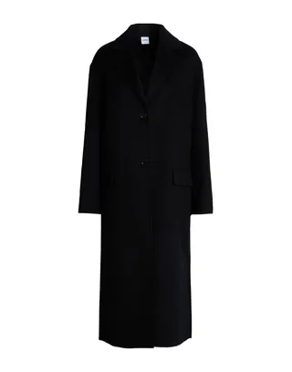 싱글 브레스티드 코트, 울, 솔리드 컬러, 장식 부착 없음, 라펠, 롱 슬리브, 안감없음, 버튼 여밈, 플랩 포켓, 뒷면 슬릿, 드라이클리닝, 표백 금지, 건조기 사용불가, 편안함과 우아함이 결합된 격식을 갖춘 세련된 포멀 오피스 룩. 이미지