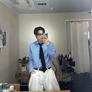 꾸안꾸 정석 스트라이프셔츠⚓️⁠ 이미지