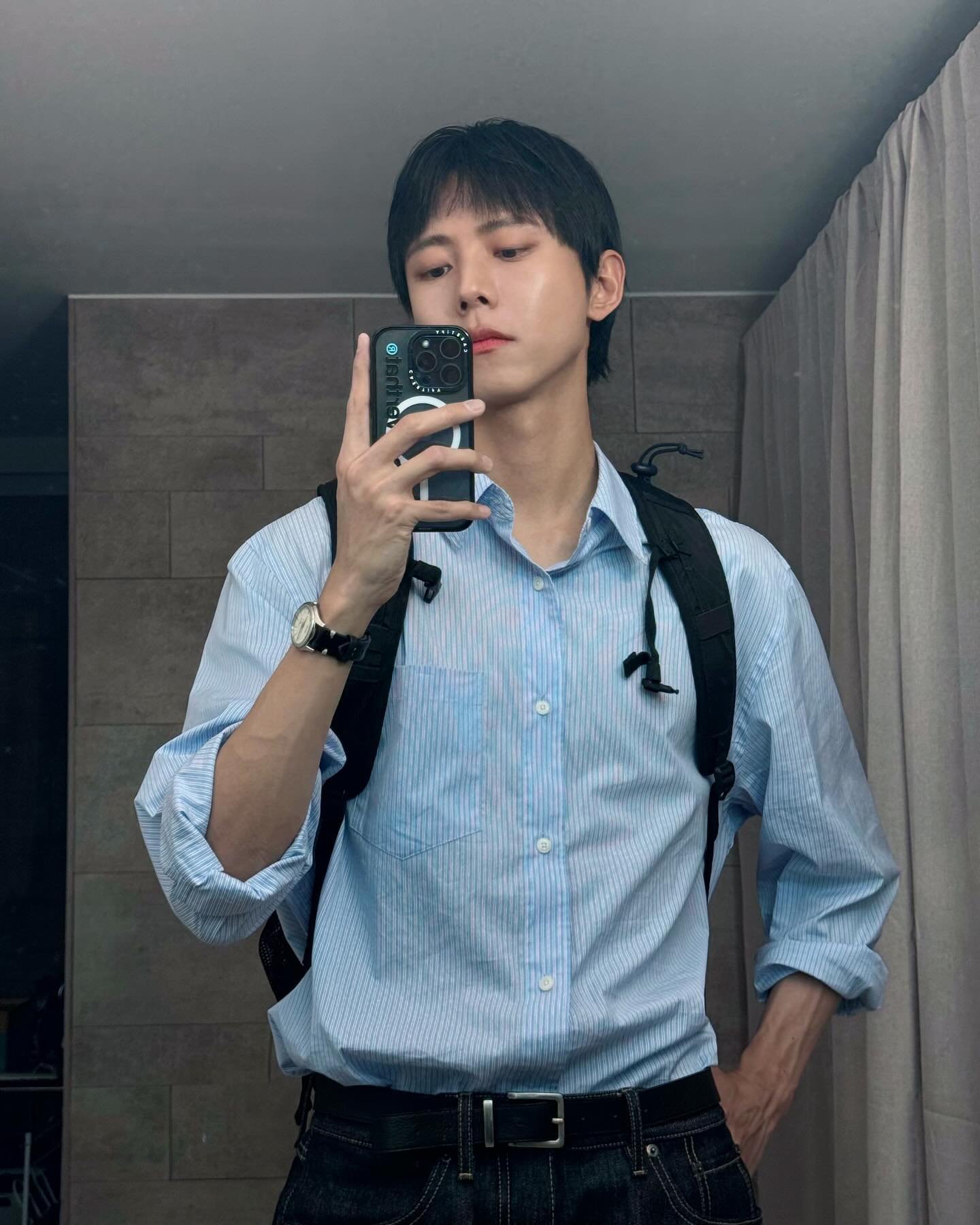 시원하게🏄‍♂️블루 스트라이프 셔츠 이미지