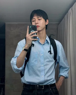 시원하게🏄♂️블루 스트라이프 셔츠 이미지