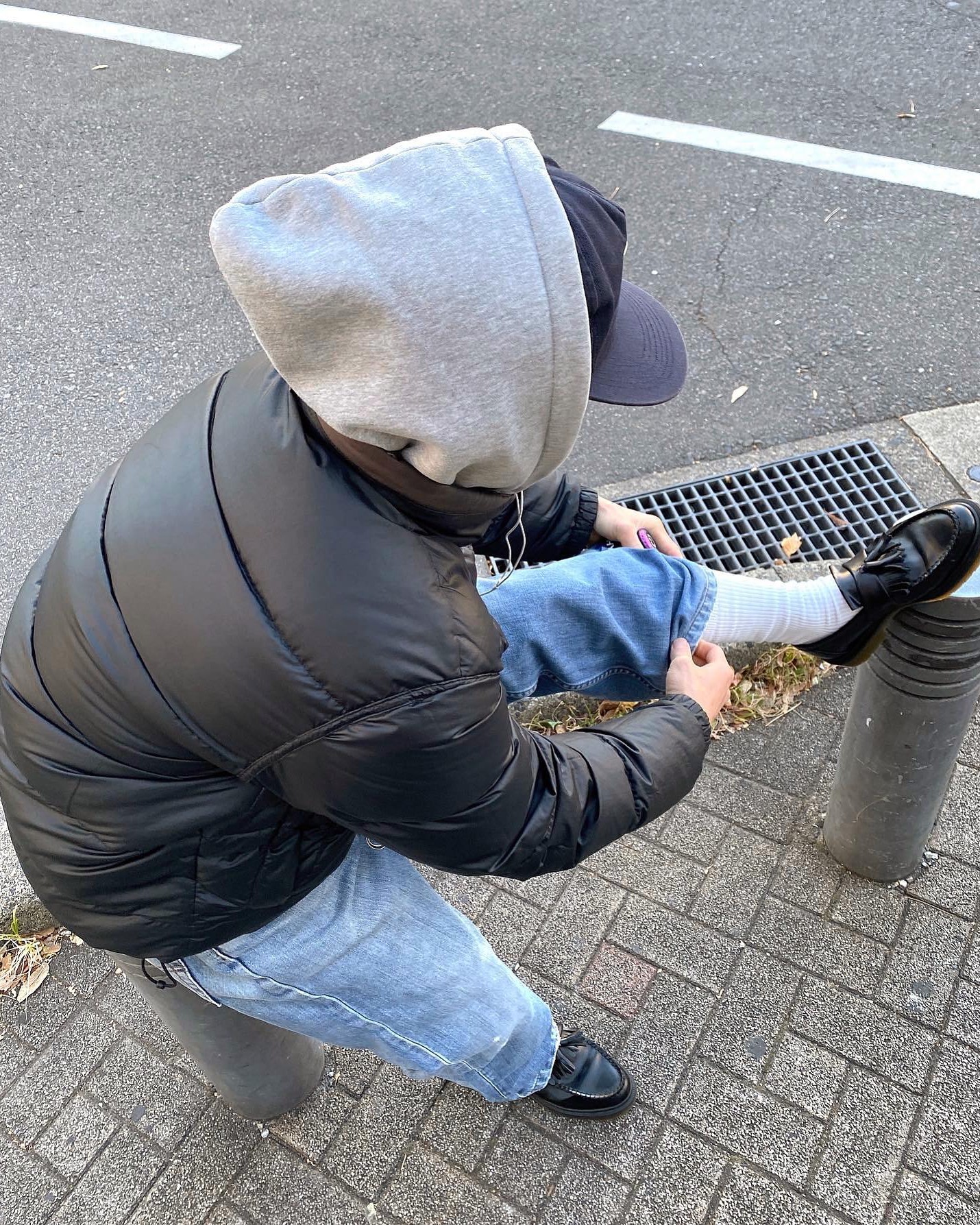겨울교복 블랙패딩 꺼냅니다🥷🏻 이미지