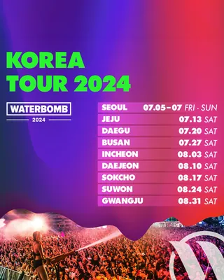 올해도 페스티벌 준비해야지🔥🔫
2024년 페스티벌 일정 총정리📝

1. 워터밤 서울 2024
일정: 2024년 7월 5일 ~ 7월 7일
장소: 추후공개

2. 서울재즈페스티벌 2024
일정: 2024년 5월 31일 ~ 6월 2일
장소: 올림픽공원

3. 2024 월드 디제이 페스티벌
일정: 2024년 6월 15일 ~ 6월 16일
장소: 서울랜드

4. 울트라 뮤직 페스티벌 코리아 2024
일정: 2024년 6월 7일 ~ 6월 9일
장소: 인천 파라다이스 시티

5. Blue Spring Festival (전 청춘페스티벌)
일정: 2024년 5월 4일 ~ 5월 6일
장소: 추후 공개

6. First Music Festival
일정: 2024년 1월 20일
장소: 일산 킨텍스

7. 톤앤뮤직 페스티벌 2024
일정: 2024년 6월 15일 ~ 6월 16일
장소: 올림픽공원 88잔디마당

8. 2024 대구힙합페스티벌
일정: 2024년 5월 4일 ~ 5월 5일
장소: 대구스타디움 보조경기장 이미지