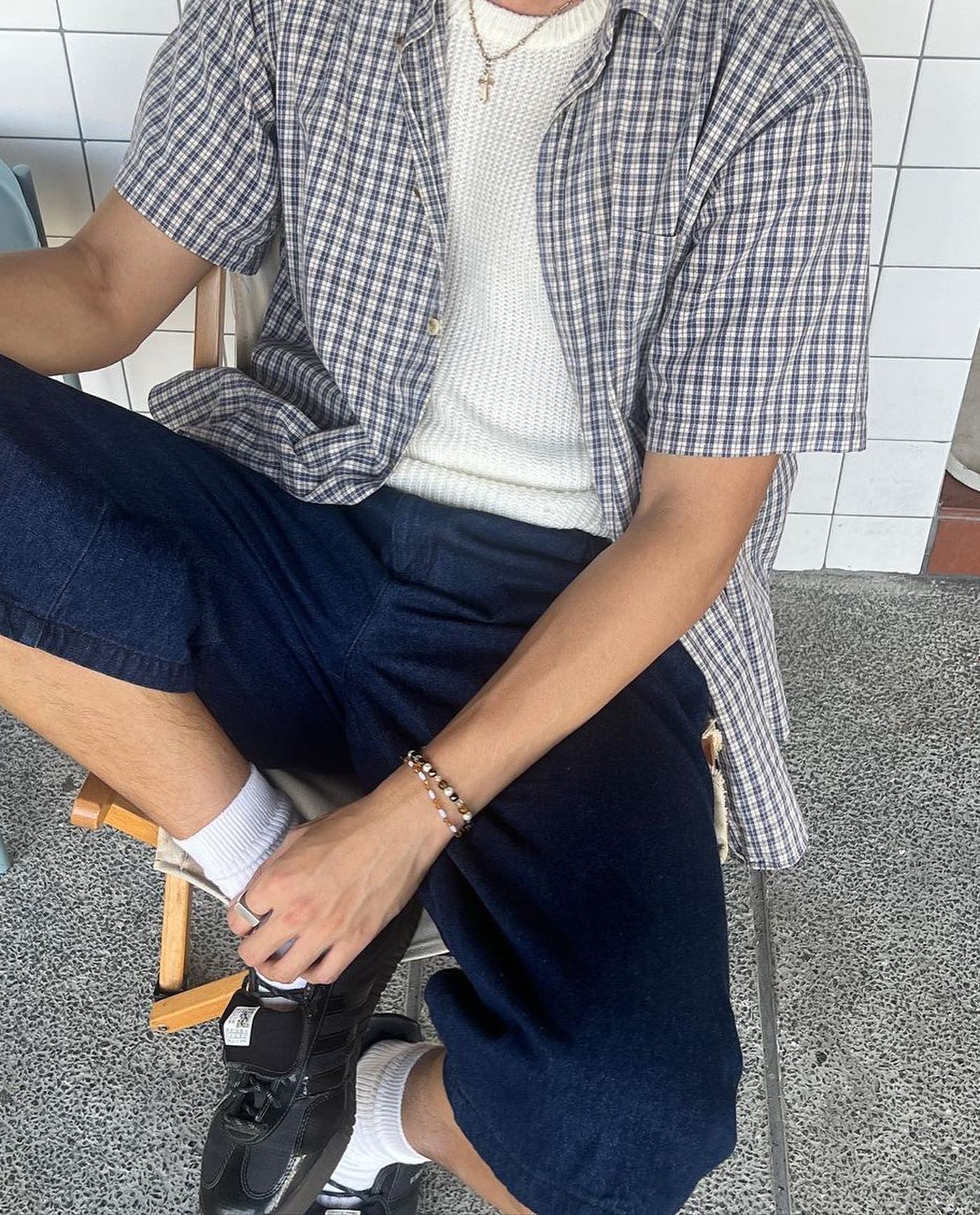 가끔 입으면 좋은 체크 반팔🏁 이미지
