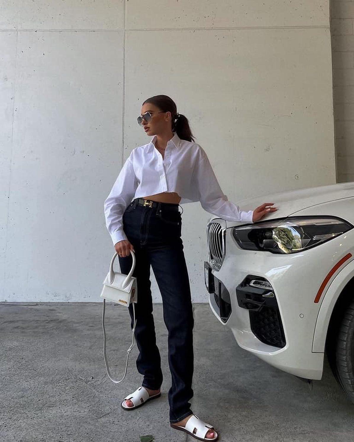 크롭탑 심플하게 입기🤍💛 이미지5