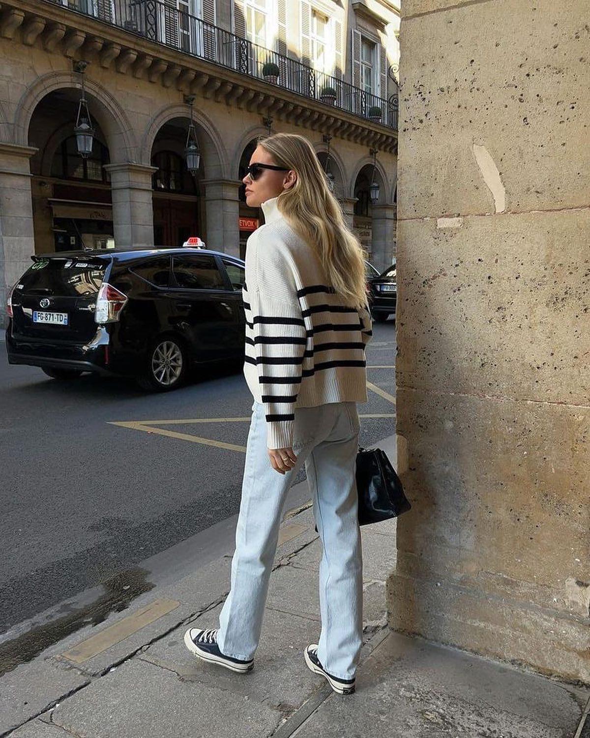 봄에 필수@스트라이프 니트🖤🤍 이미지