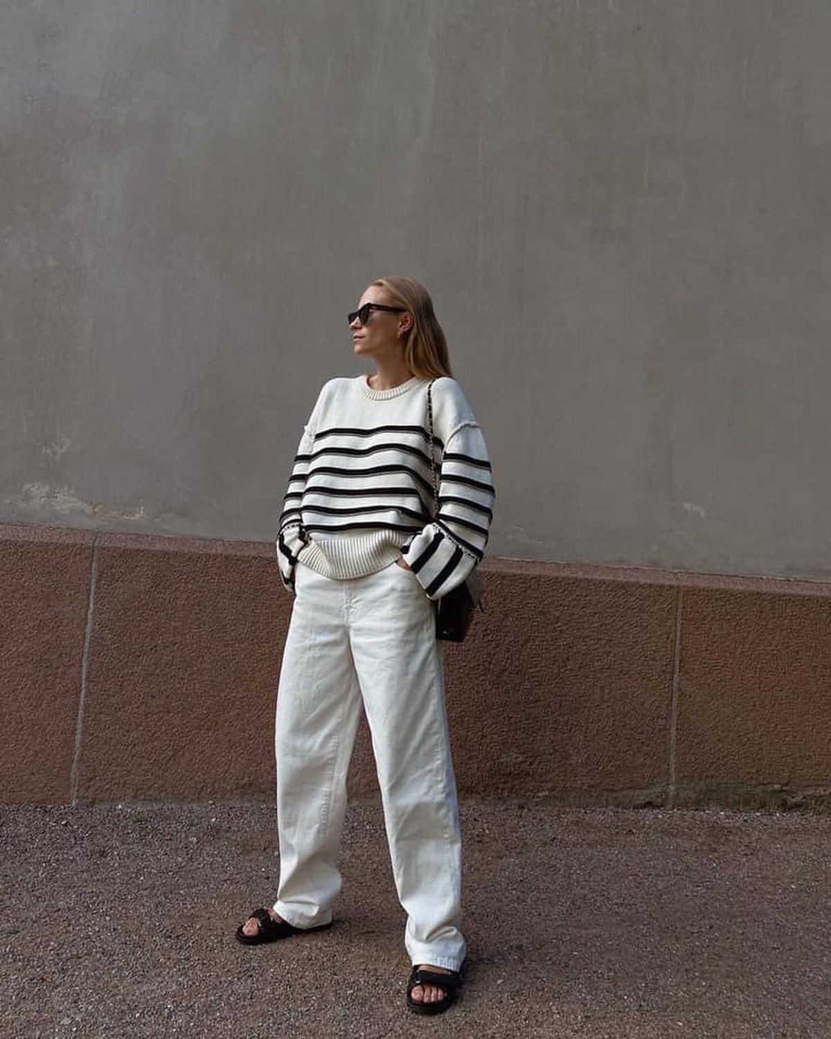 센스있는 화이트팬츠 코디🤍 이미지6