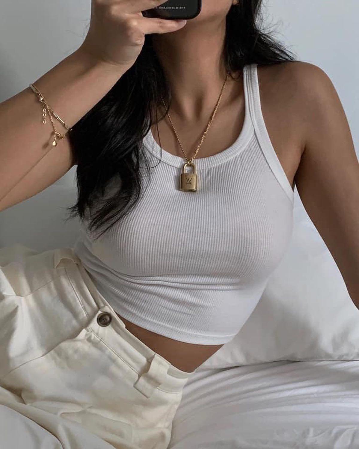 요런핏 크롭탑 @로망❤️‍🔥🤍 이미지4