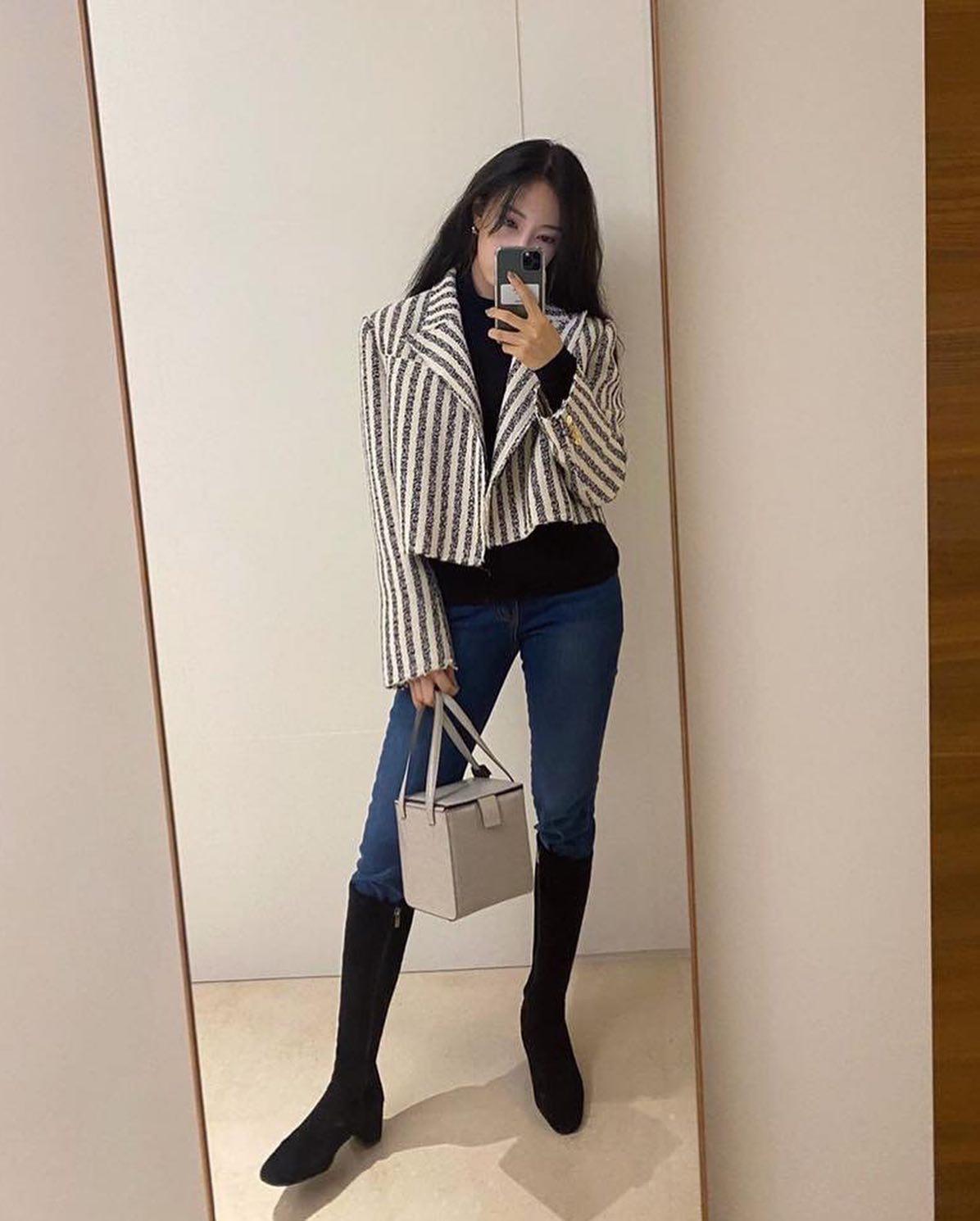청바지+블레이저 조합👖🖤 이미지
