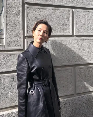 가을 시크 모드🖤레더자켓 이미지
