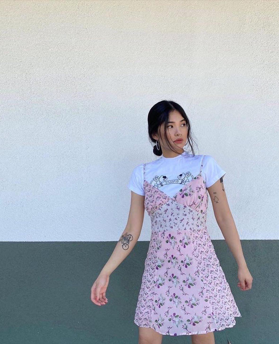 원피스에 티셔츠 레이어드🎶💖 이미지