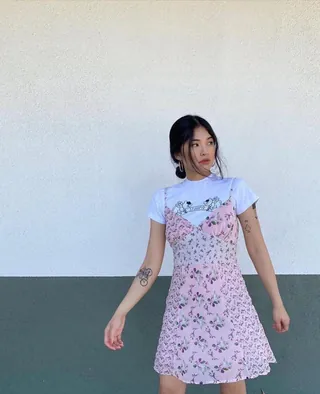 원피스에 티셔츠 레이어드🎶💖 이미지