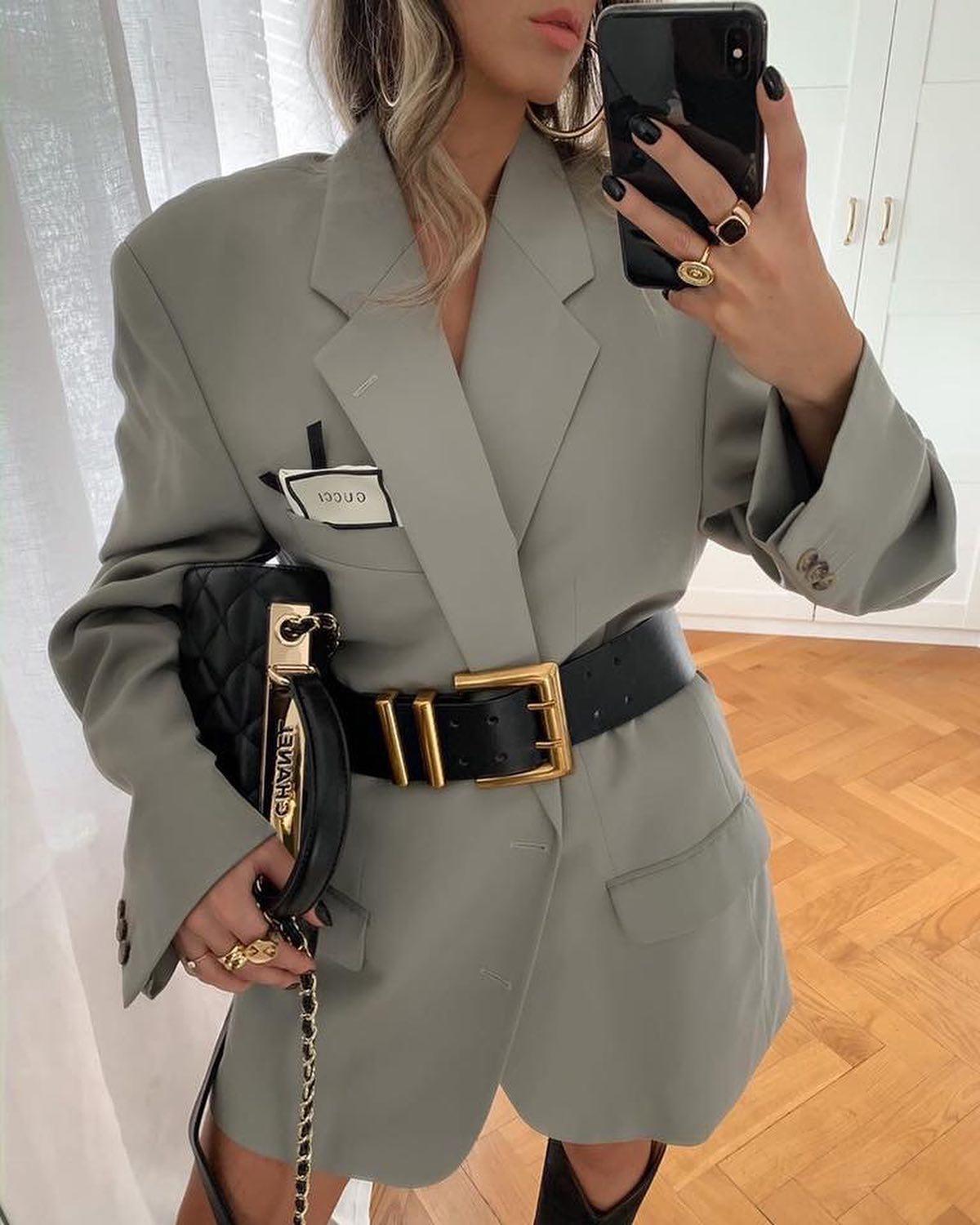 무난한 자켓엔 벨트로 포인트🙆🏻‍♀️ 이미지
