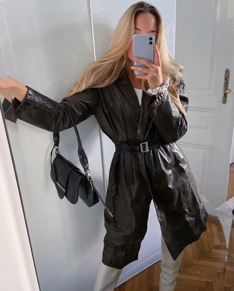 가죽코트 무드🖤 이미지